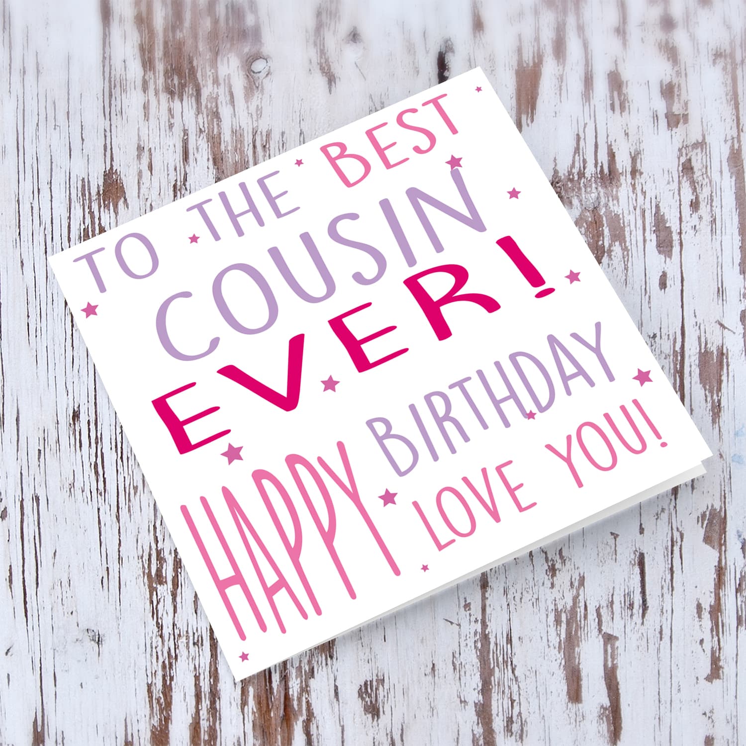 To the best cousin (female) birthday card in English