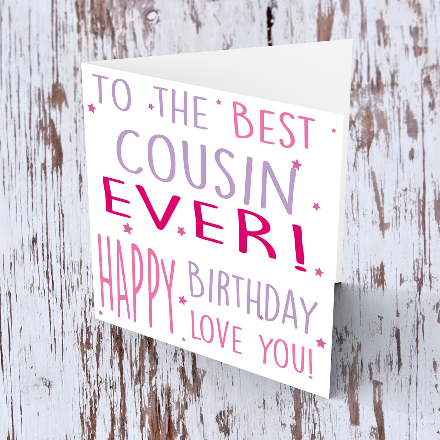 To the best cousin (female) birthday card in English