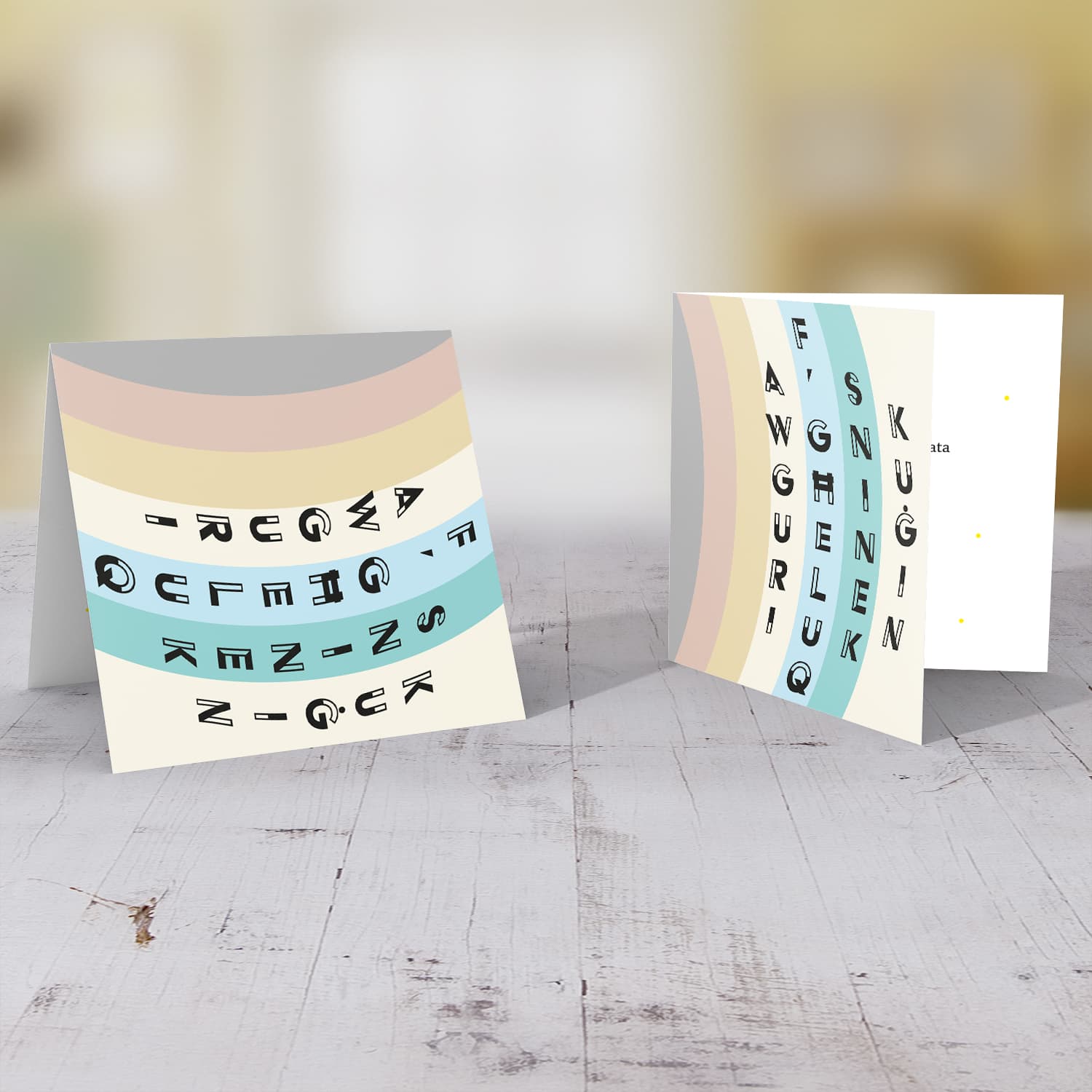Various layers of pastel colours birthday card for cousin in Maltese
