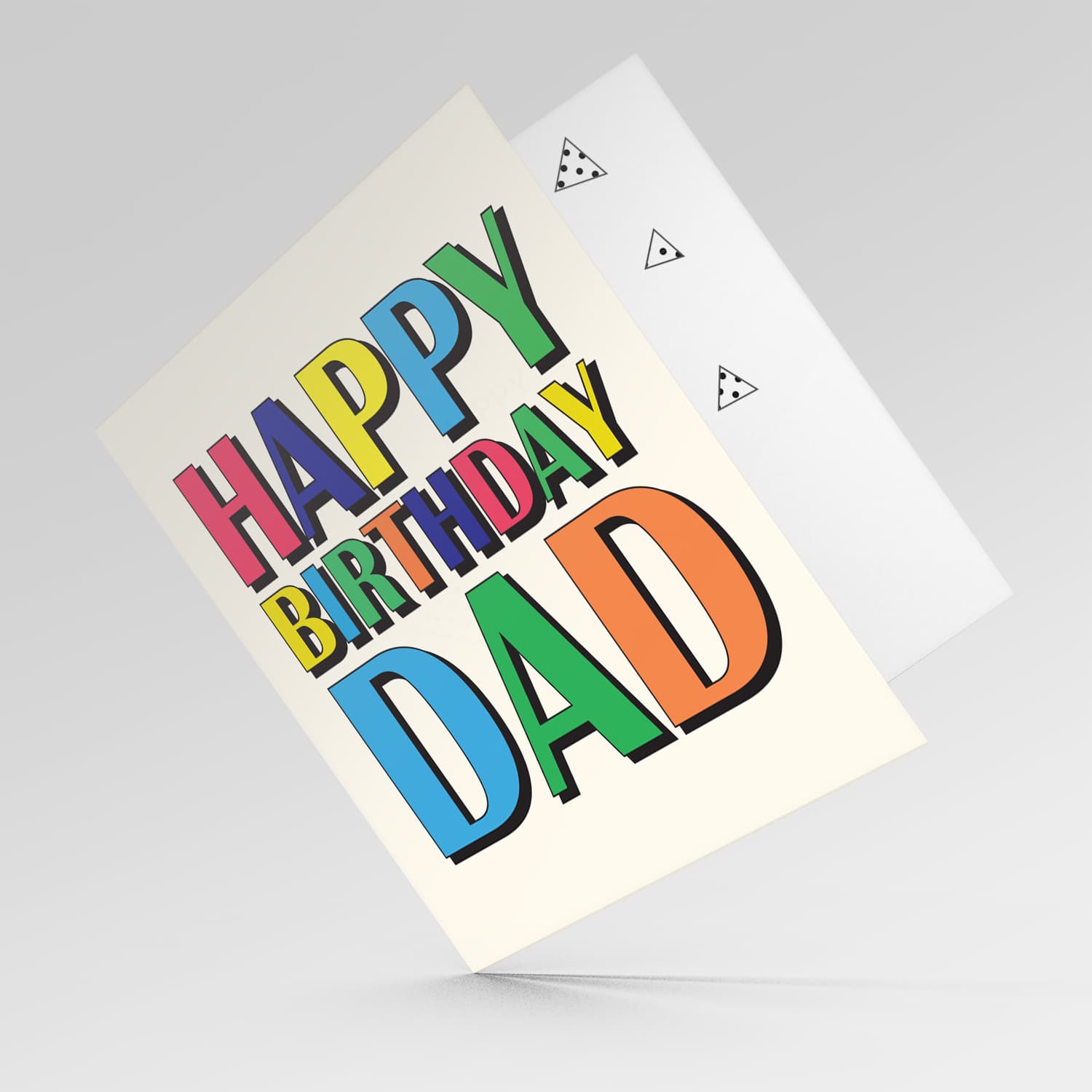 Colourful wording birthday card for dad in English
