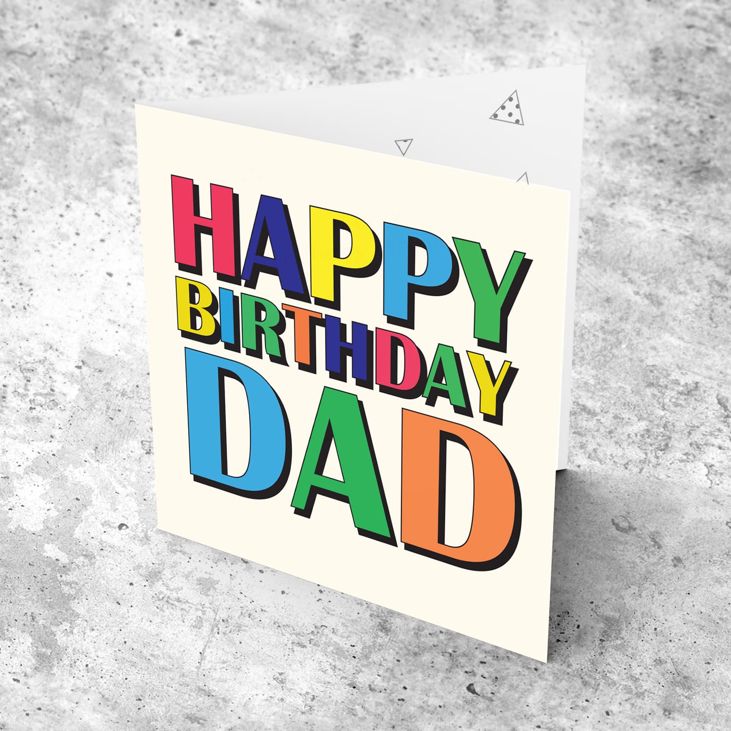 Colourful wording birthday card for dad in English