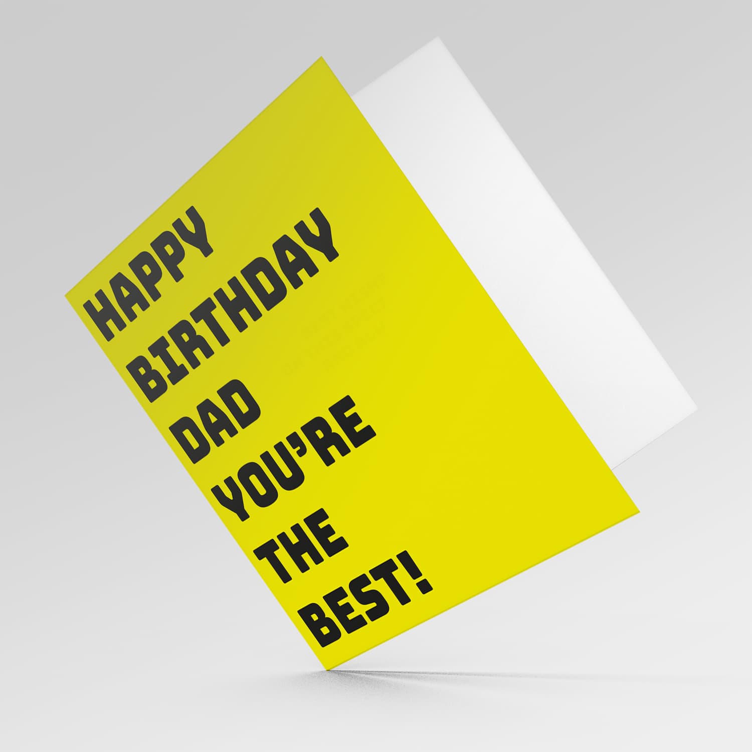 Yellow block colour background birthday card for dad in English