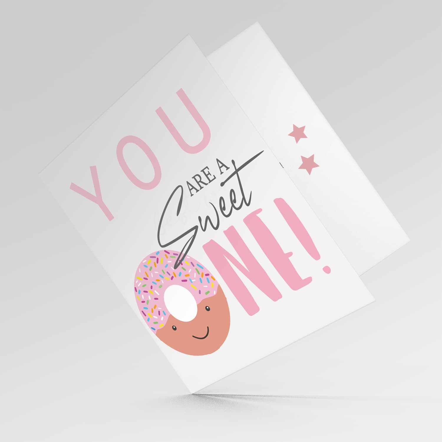 Cute donut themed birthday card in English 
