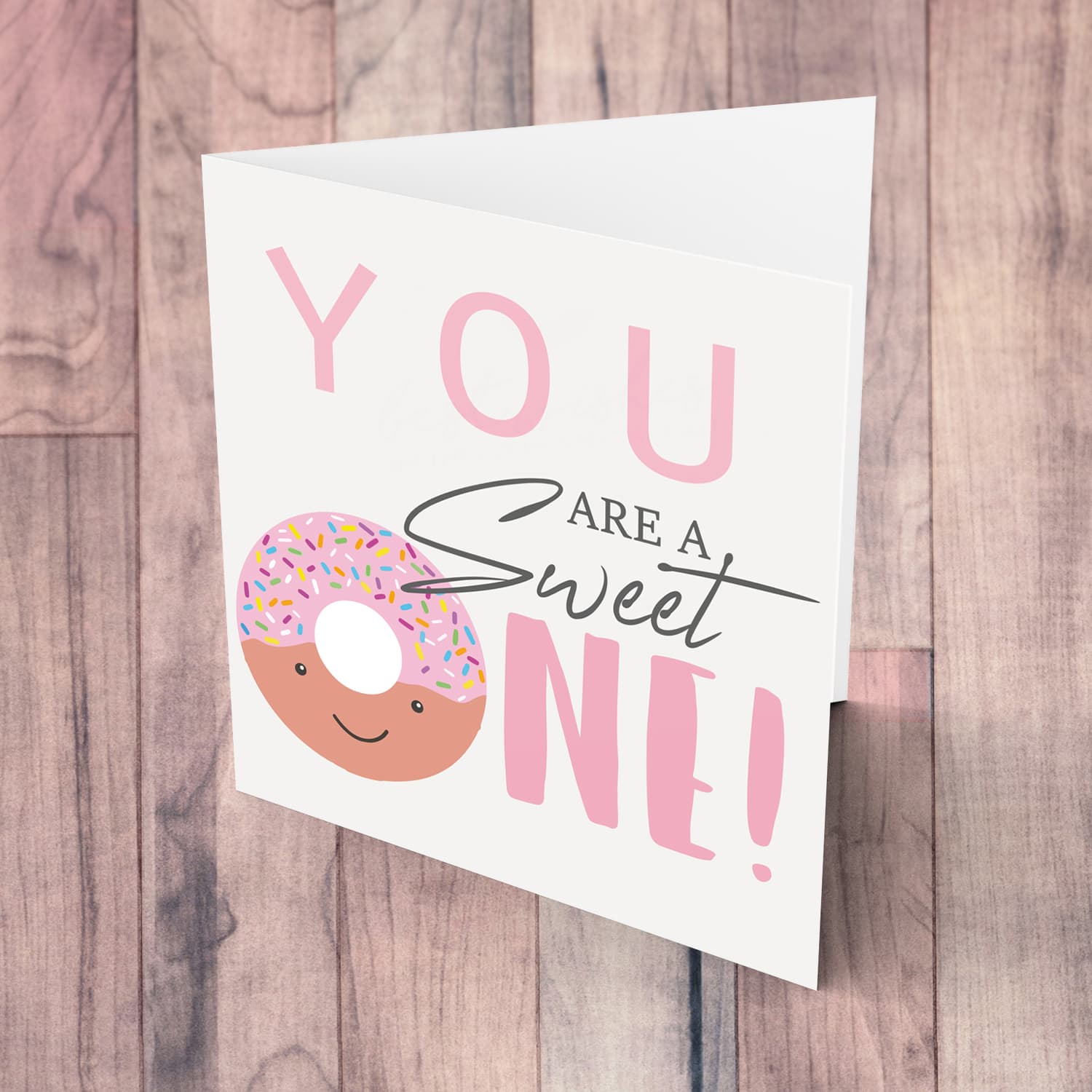 Cute donut themed birthday card in English 