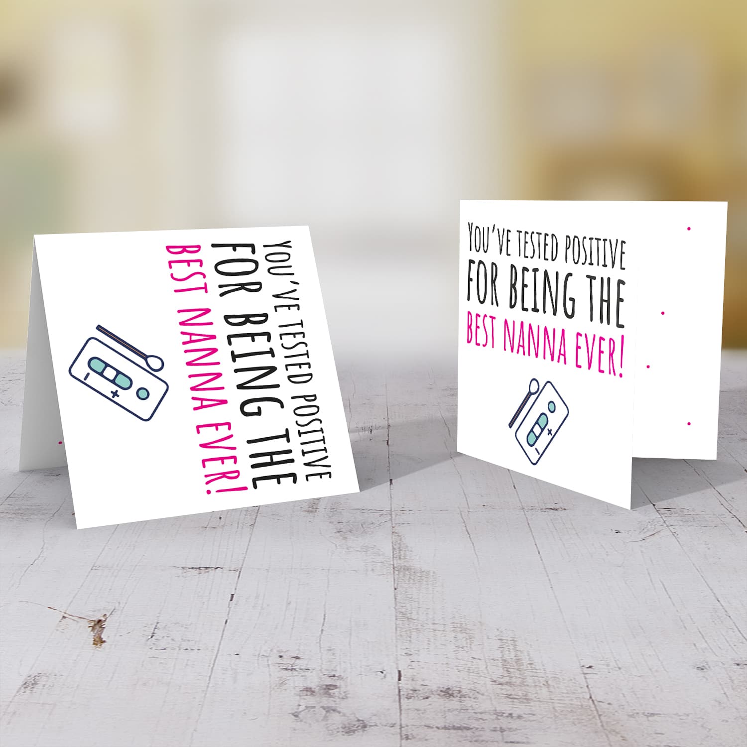 Funny birthday card for Nanna - You've tested positive in English