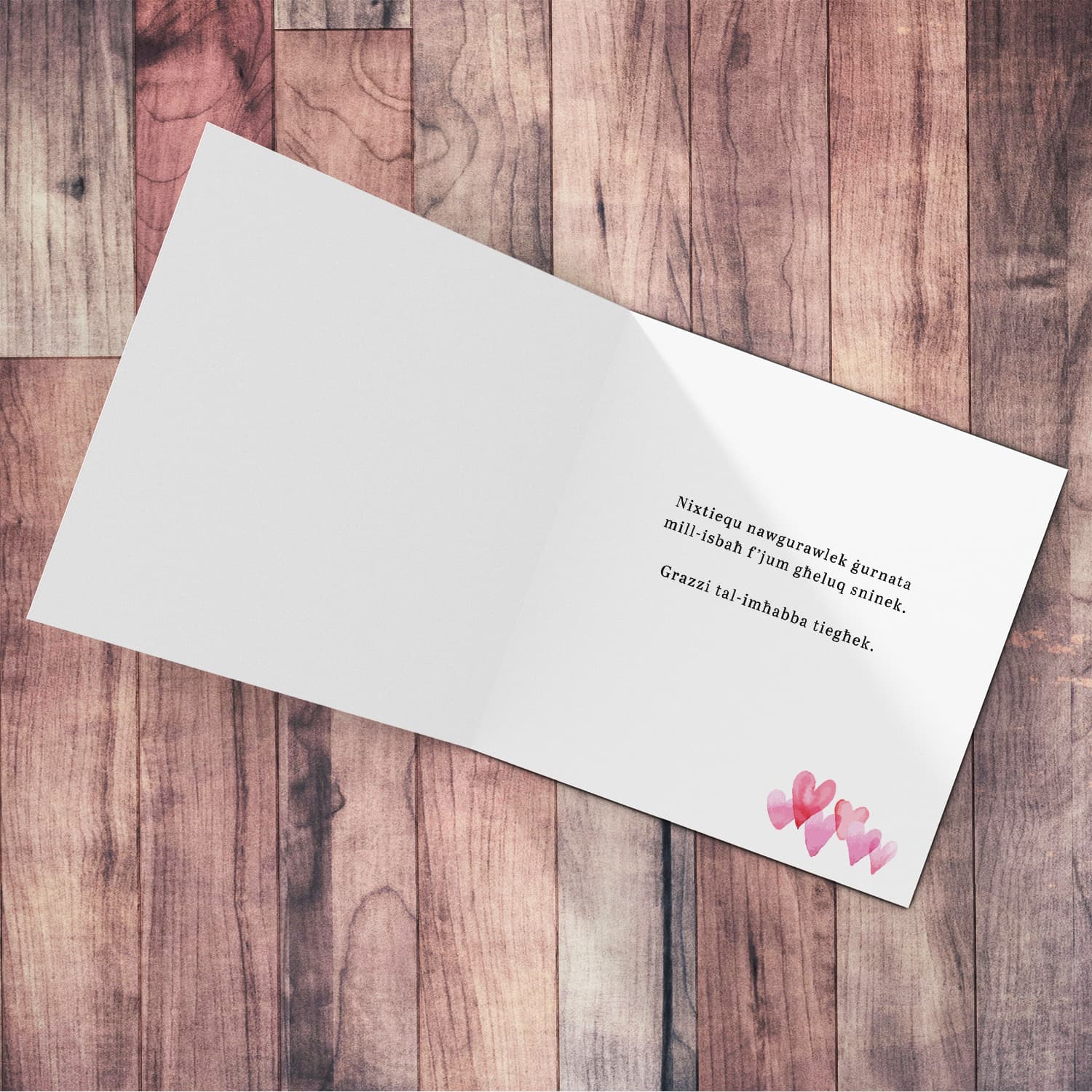 A minimalist birthday card for Grandma & Great Grandma with a pink heart detail in Maltese