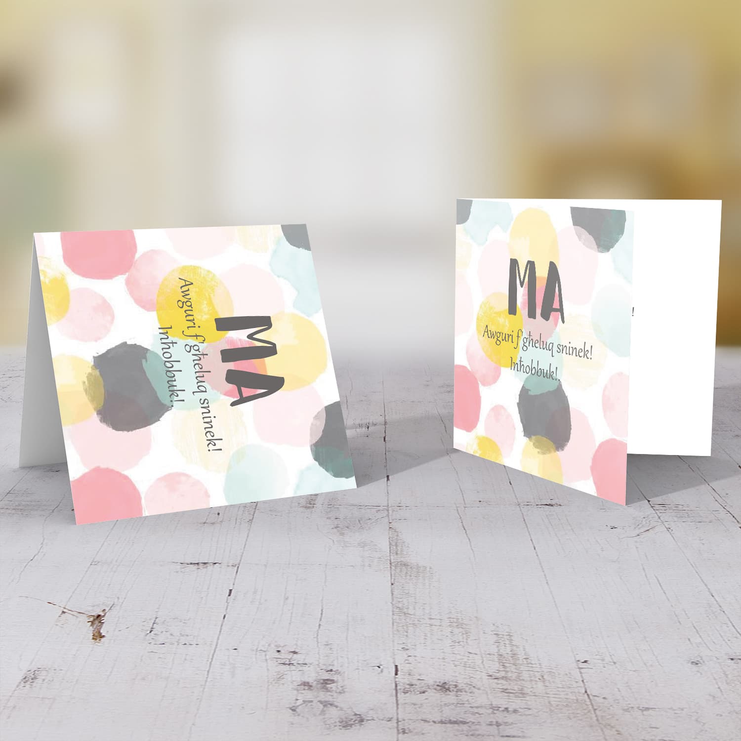 Colourful birthday card for mother in Maltese (Plural)