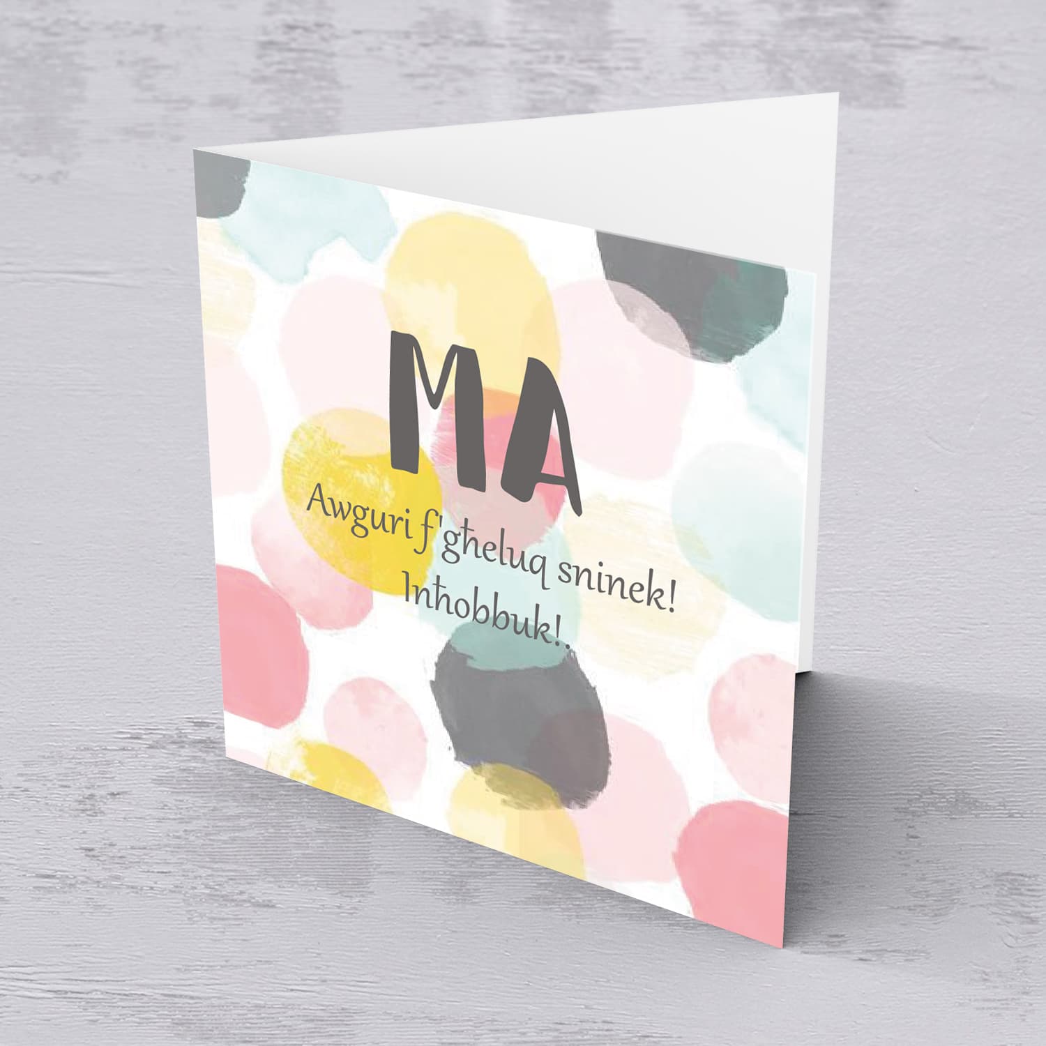 Colourful birthday card for mother in Maltese (Plural)