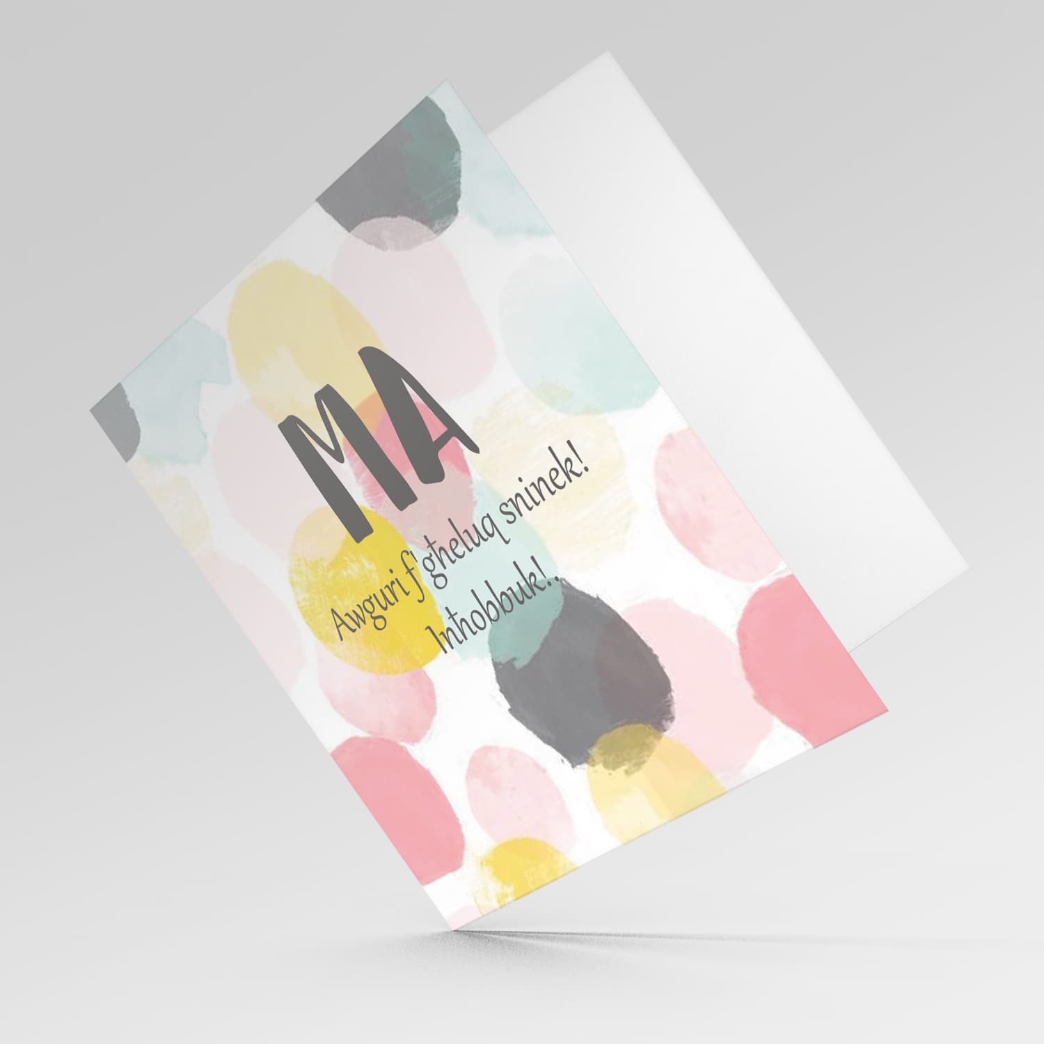 Colourful birthday card for mother in Maltese (Plural)