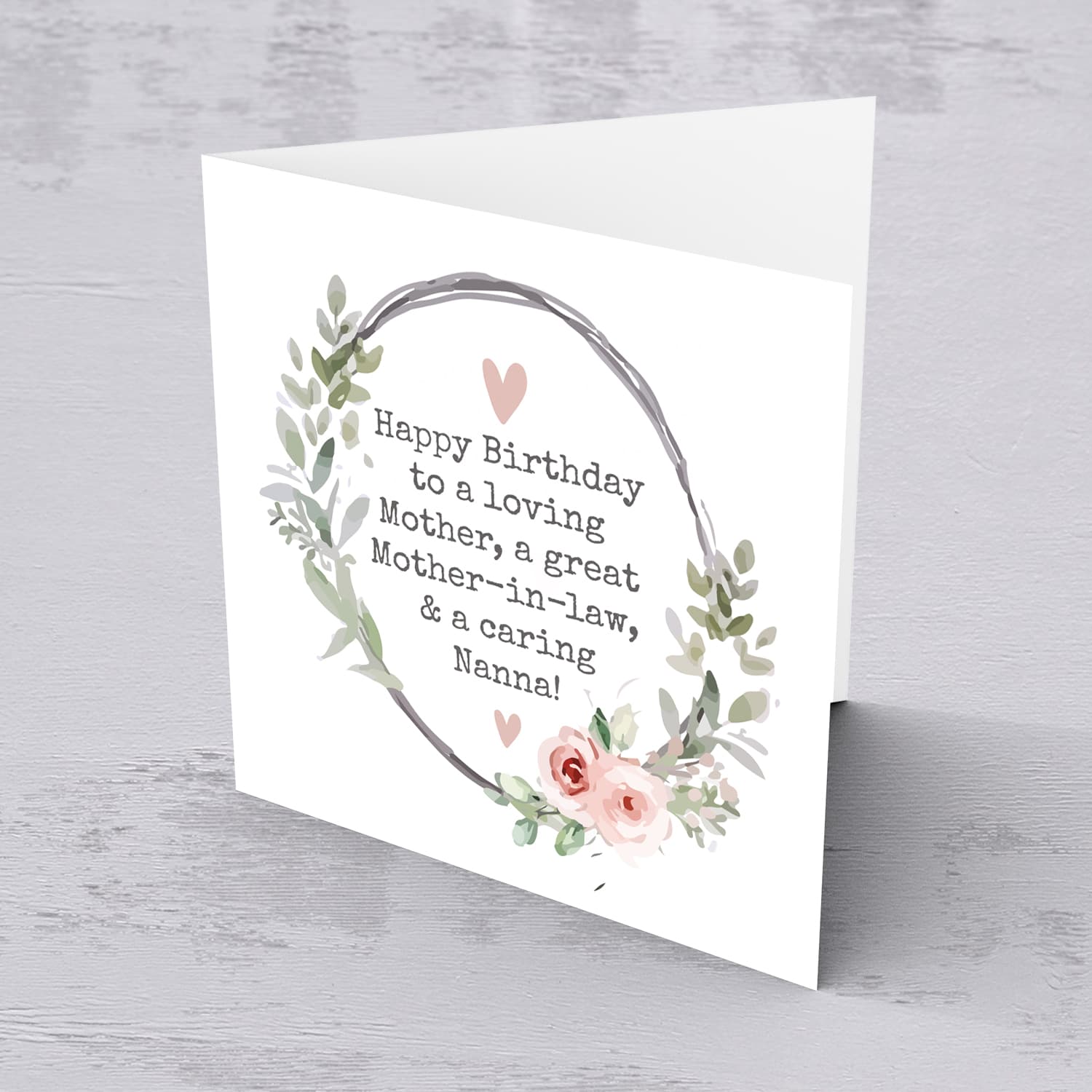 Dainty floral wreath birthday card for mother, mother-in-law and Nanna