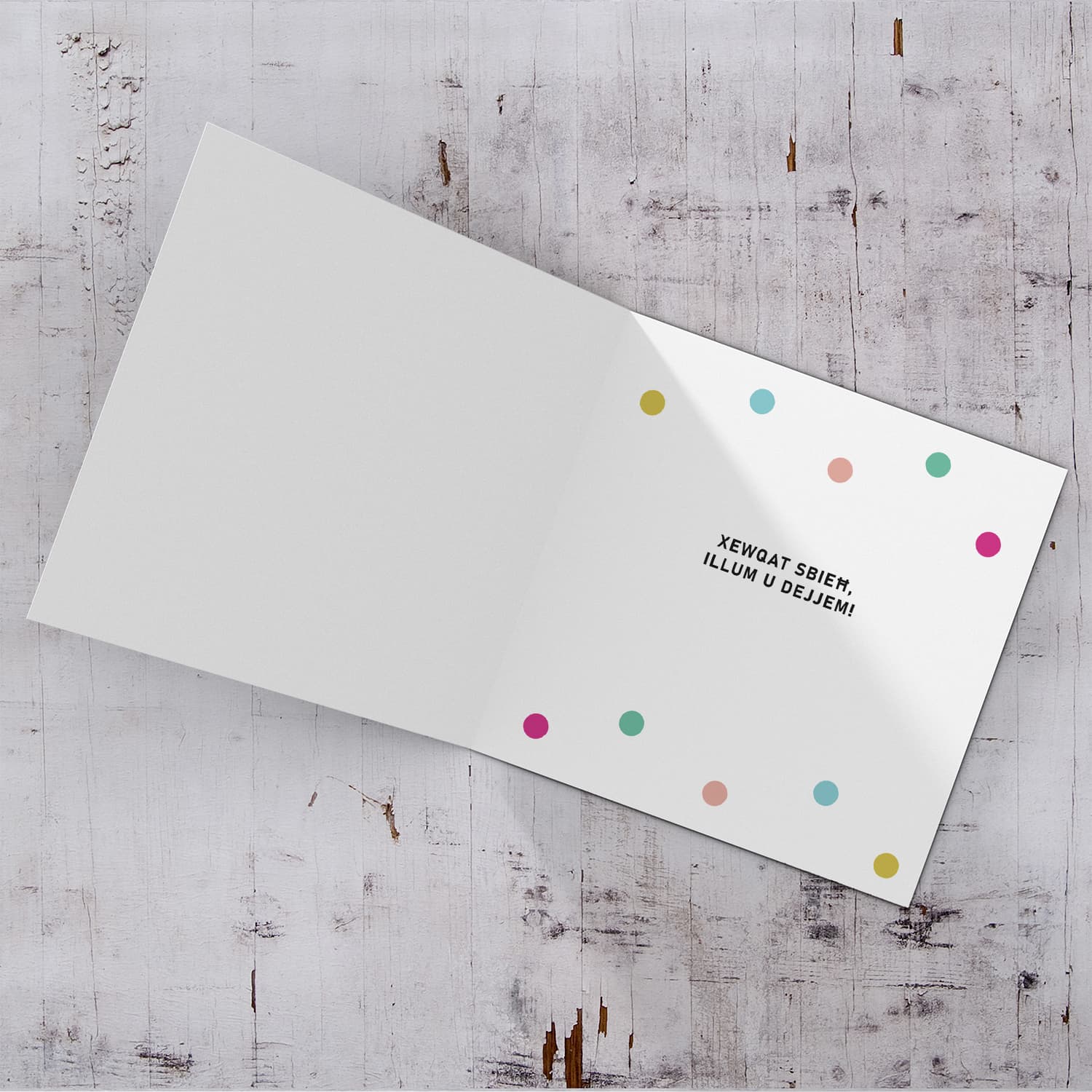 Colourful text with polka dots - Awguri neputi - birthday card for nephew / grandson in Maltese