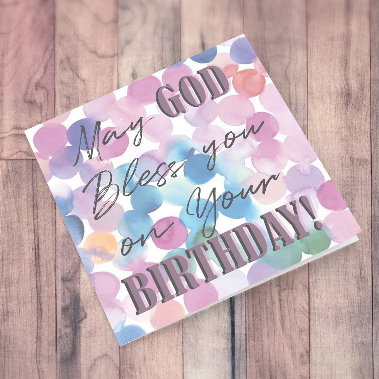 Colourful background - Religious Birthday Card in English