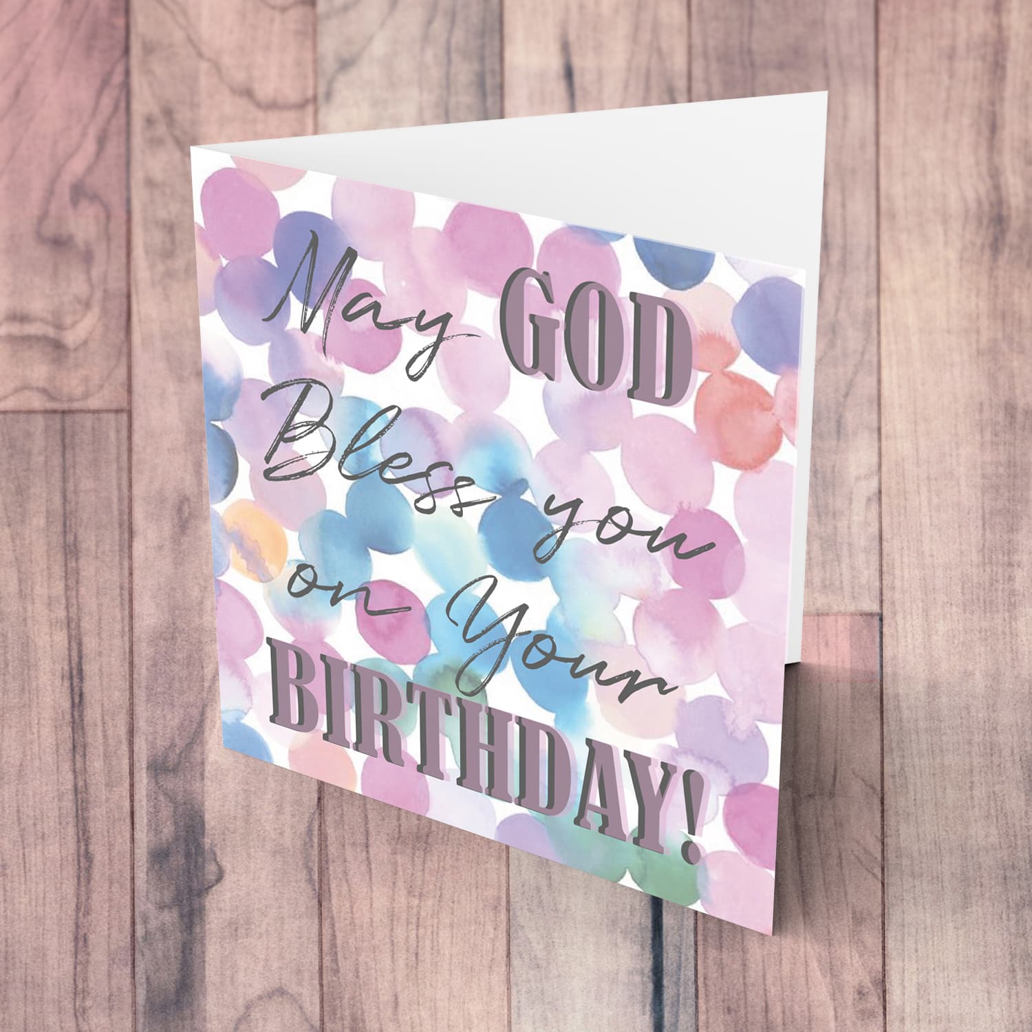 Colourful background - Religious Birthday Card in English