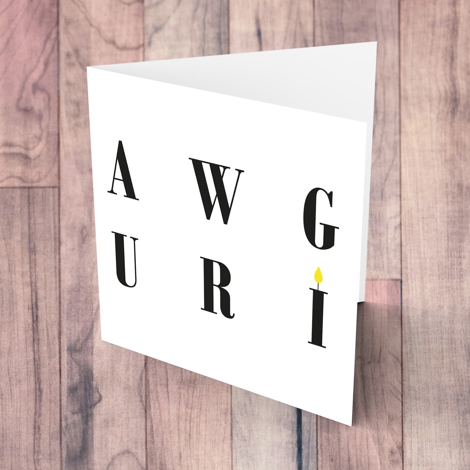 Minimalists AWGURI card in a plain white background and bold black text in Maltese