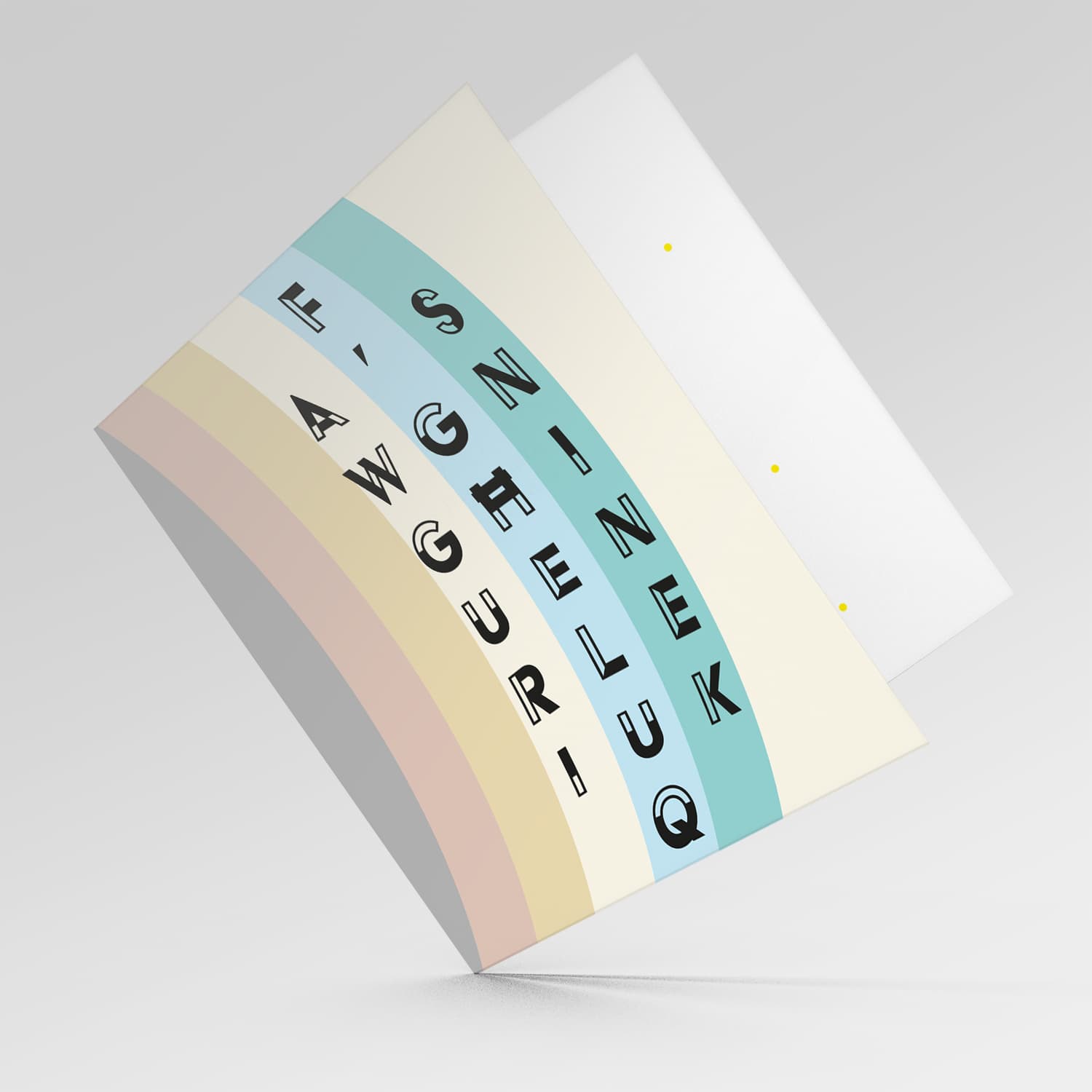 Various layers of pastel colours open birthday card in Maltese
