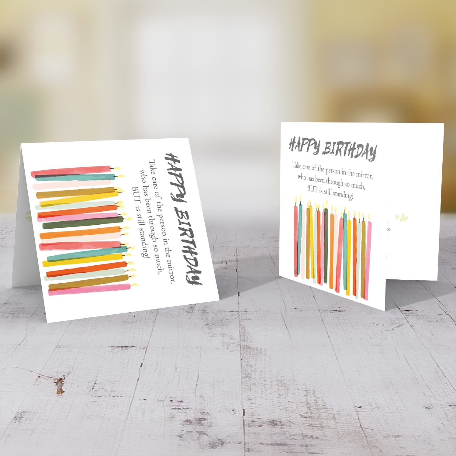 Candle themed birthday card for someone passing through a difficult moment in English