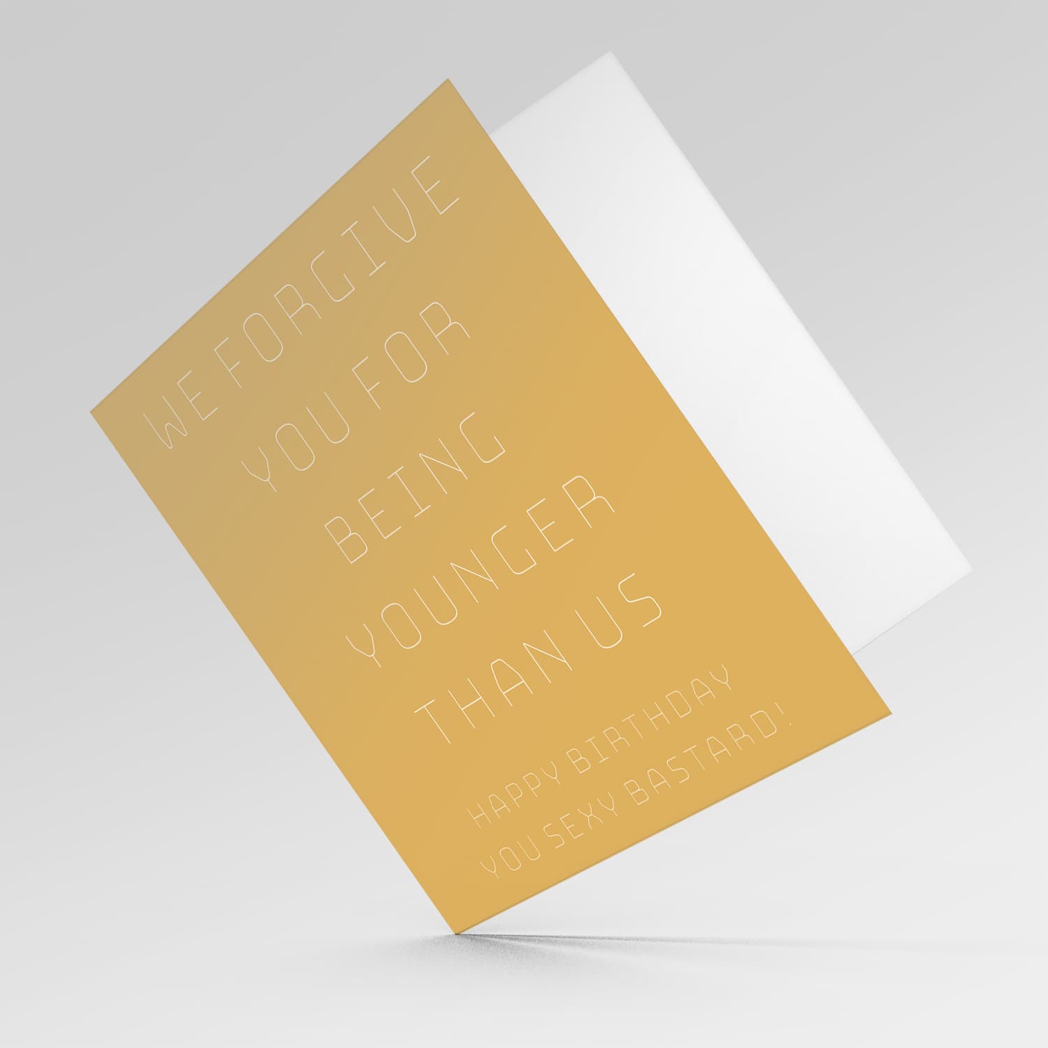Funny Birthday card with orange background in English (Plural)