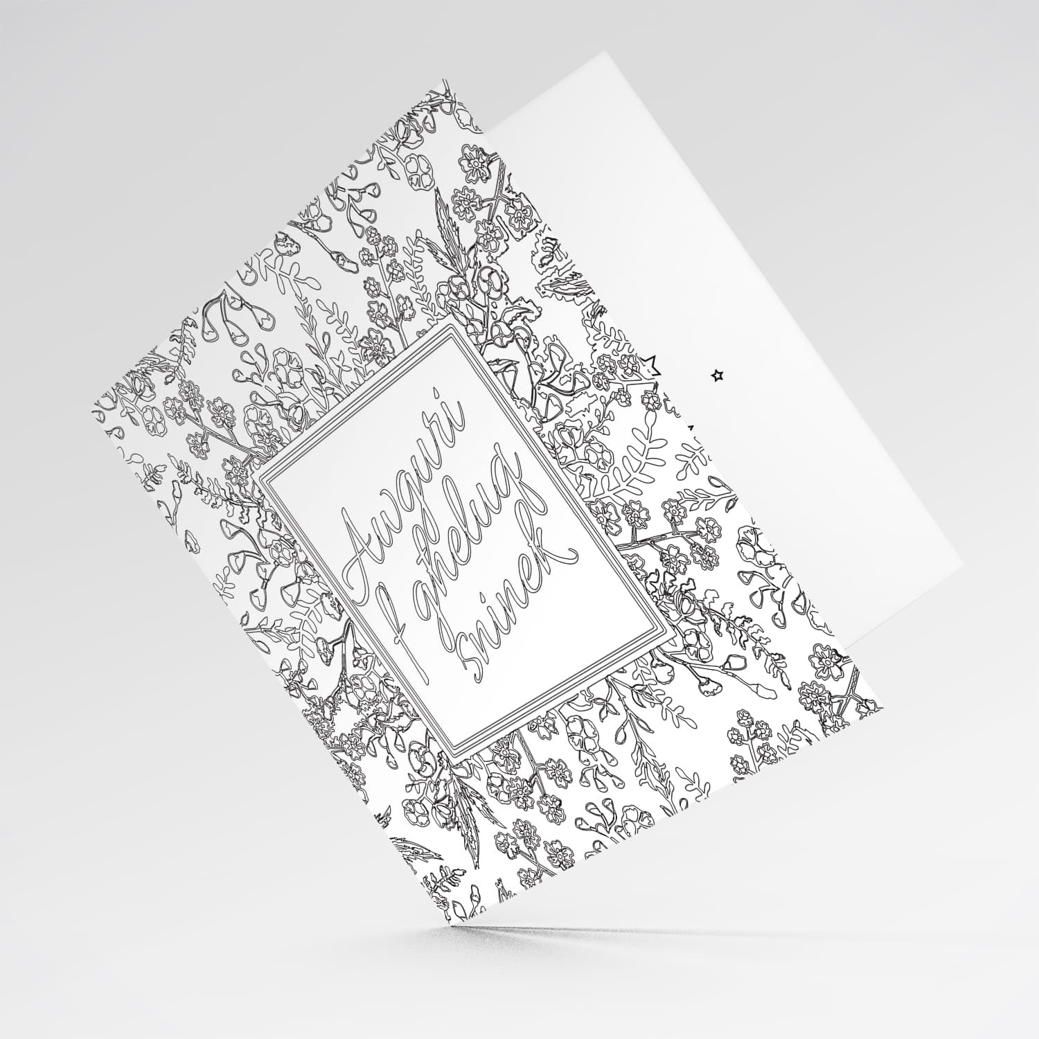 Colouring card with lots of florals in Maltese 