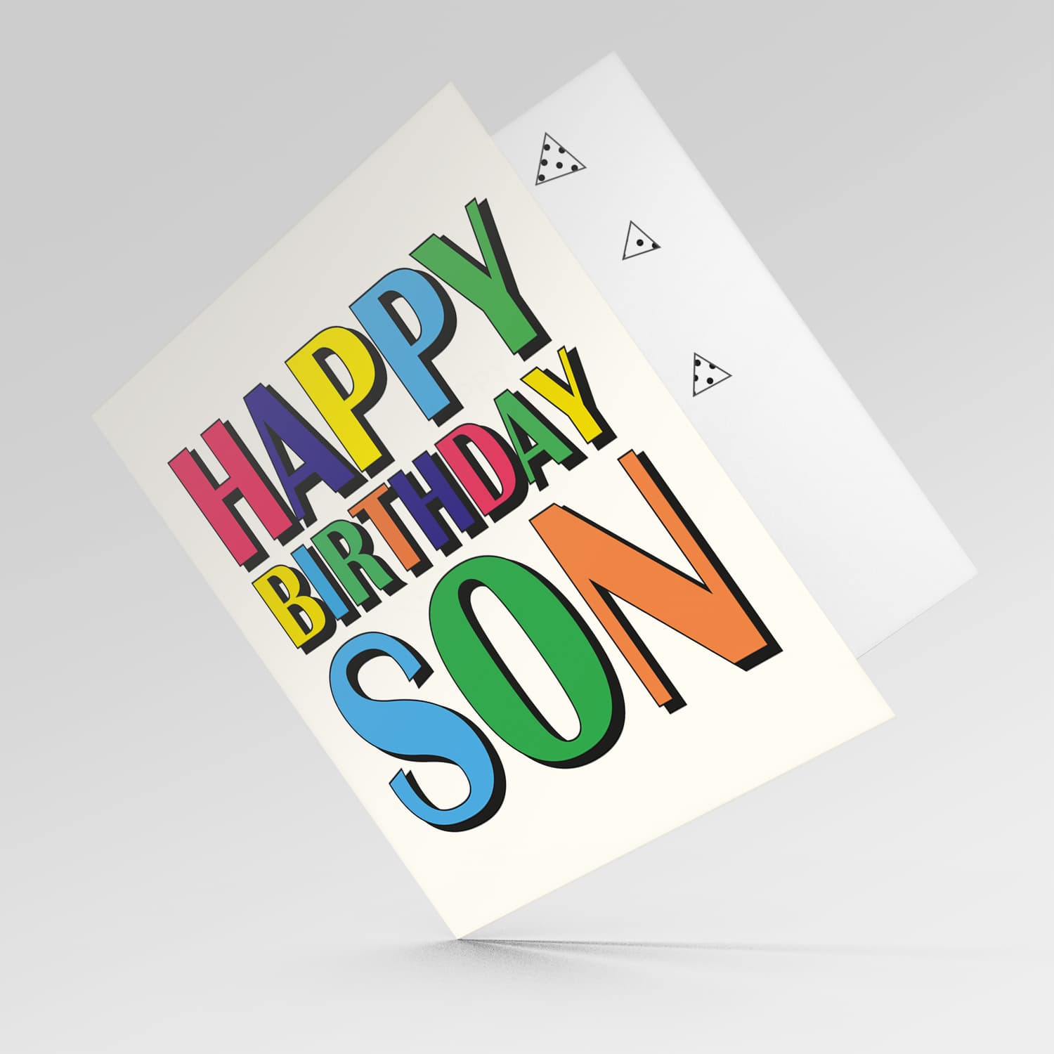 Colourful wording birthday card for son in English