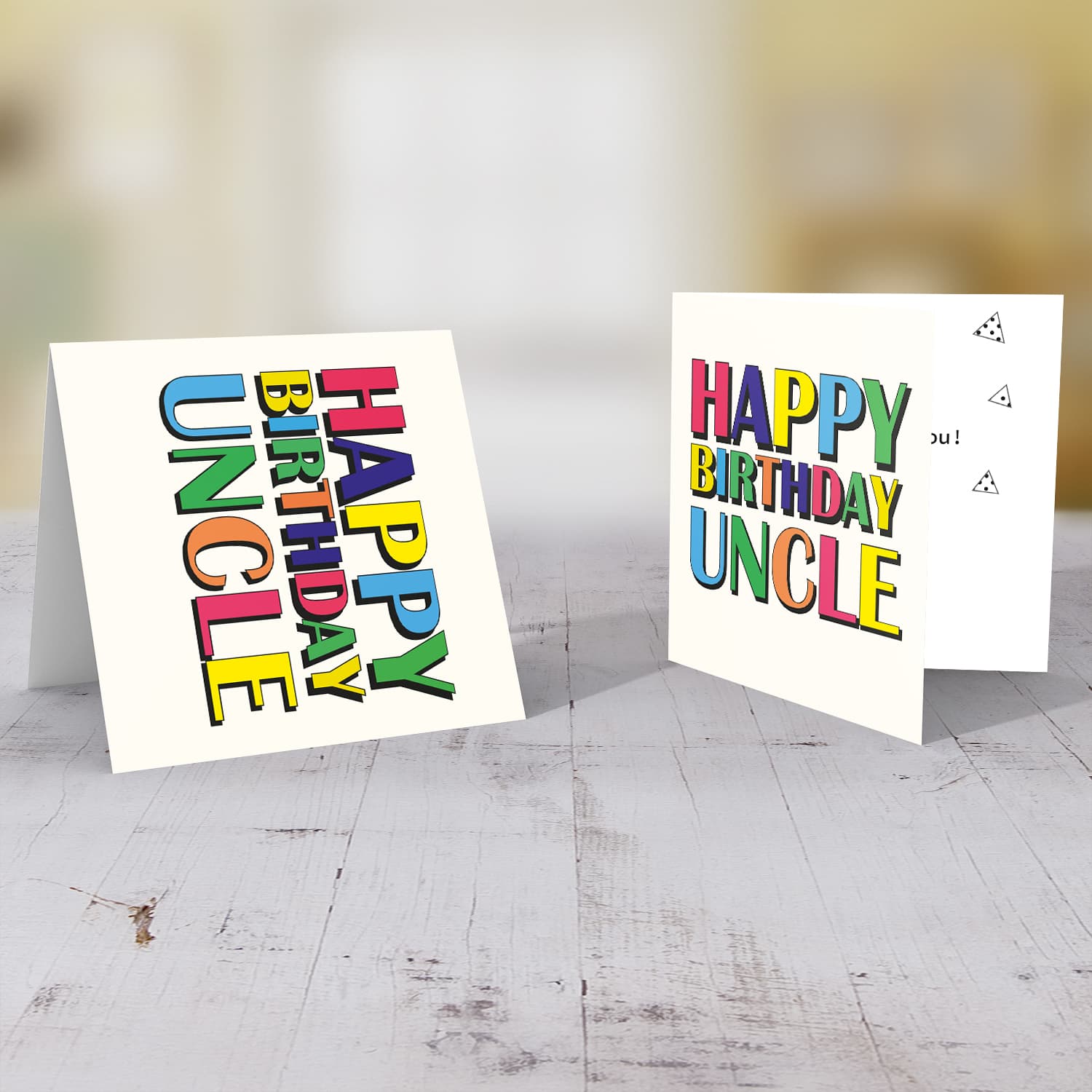 Colourful wording birthday card for uncle in English