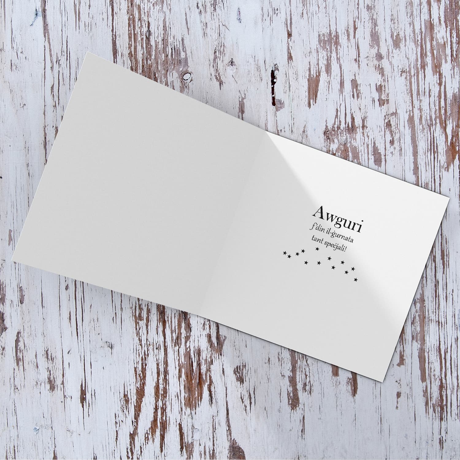 White Flower themed birthday care in Maltese