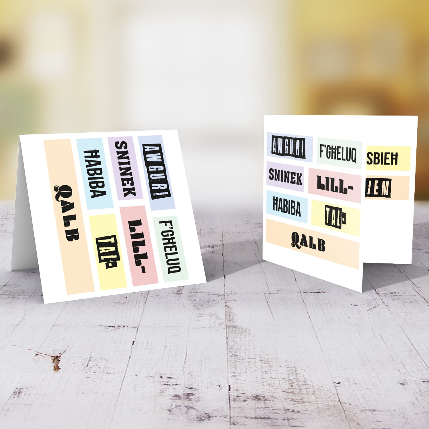 Colourful, modern pastel coloured birthday card for bestie / best friend in Maltese