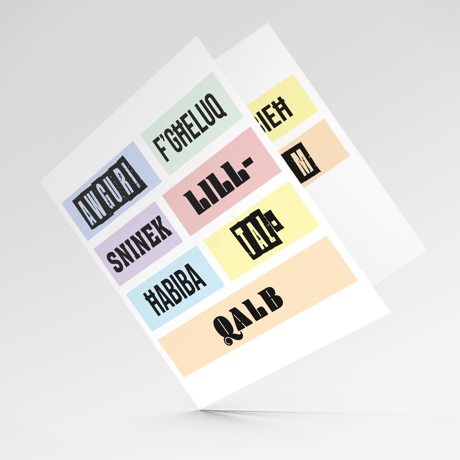 Colourful, modern pastel coloured birthday card for bestie / best friend in Maltese