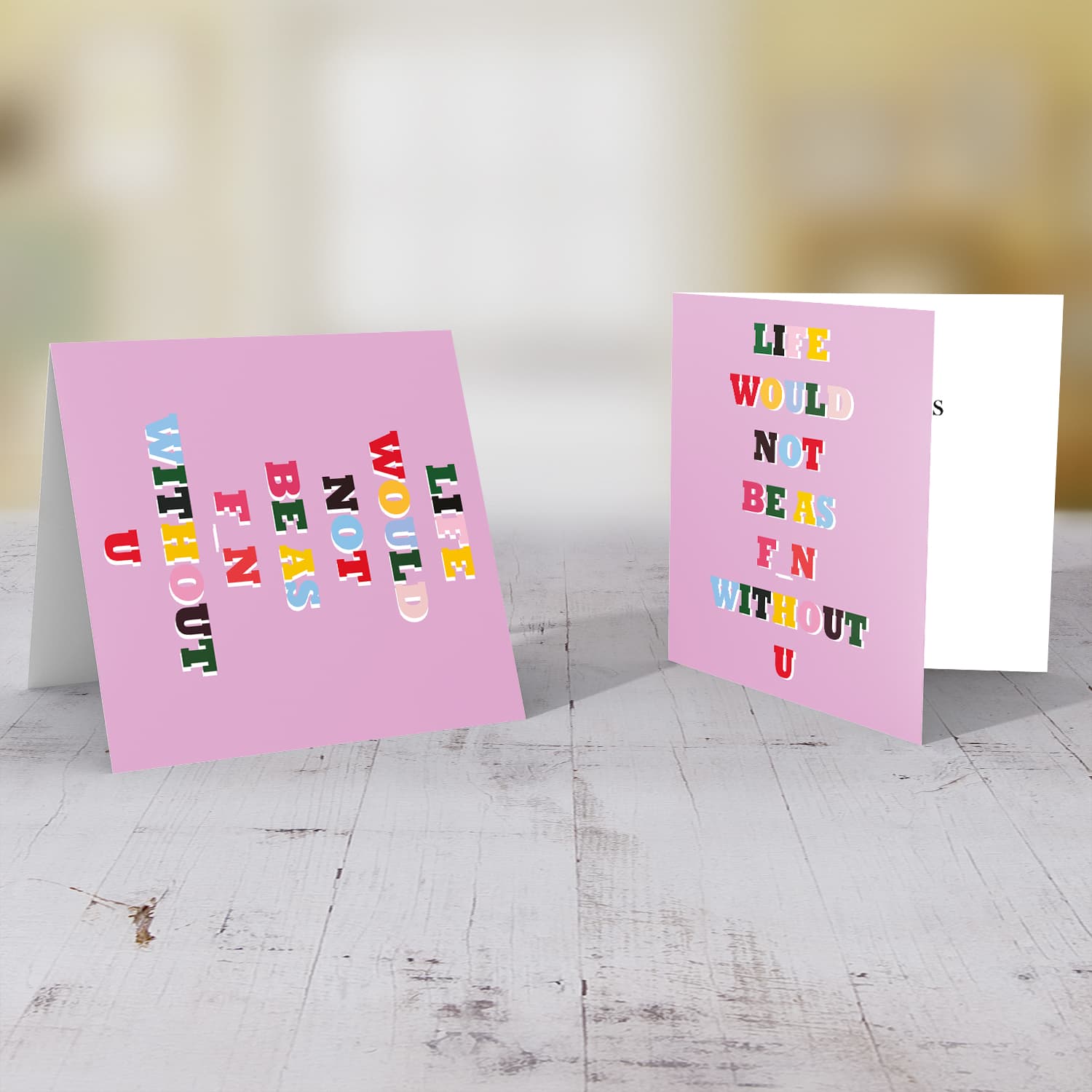 Colourful wording birthday card for girlfriend in English