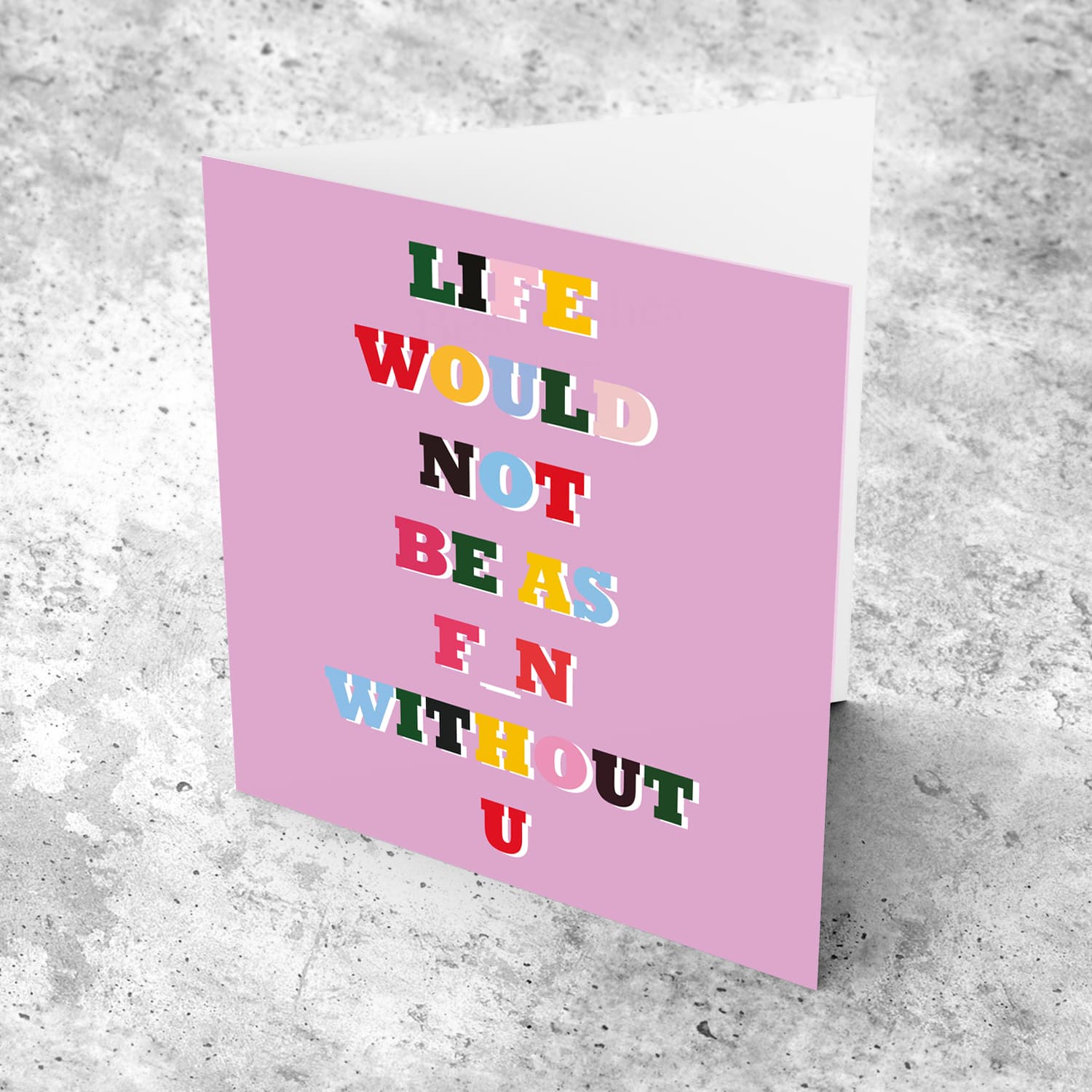Colourful wording birthday card for girlfriend in English