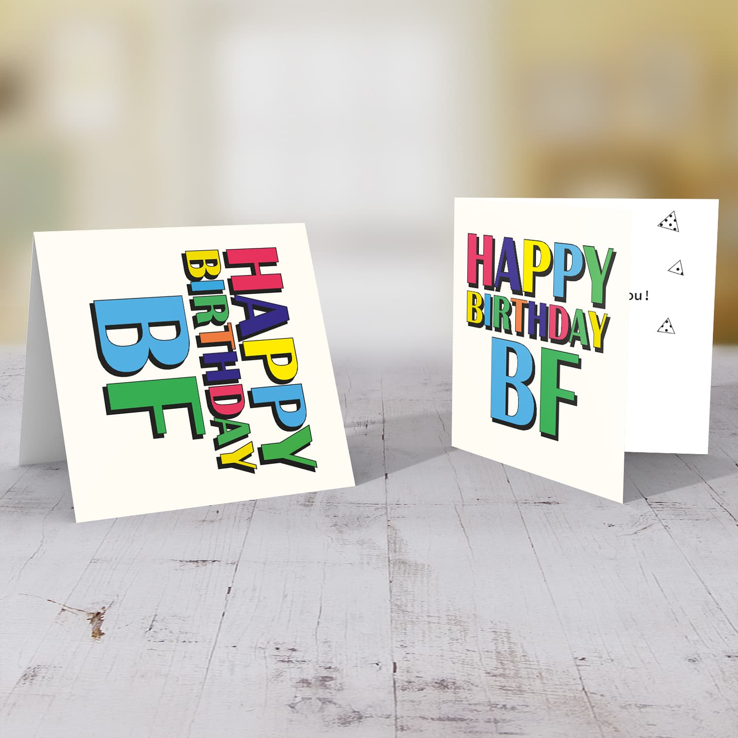 Colourful wording birthday card for boyfriend in English