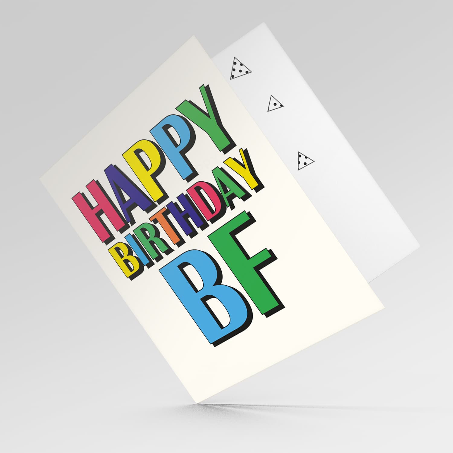 Colourful wording birthday card for boyfriend in English