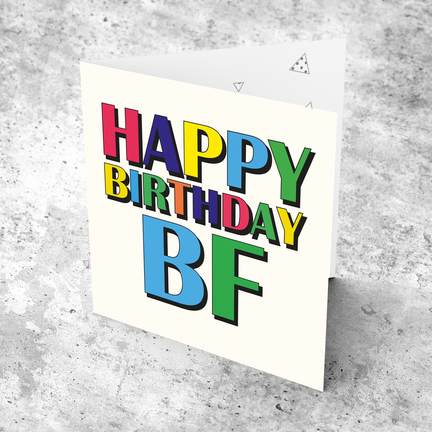 Colourful wording birthday card for boyfriend in English