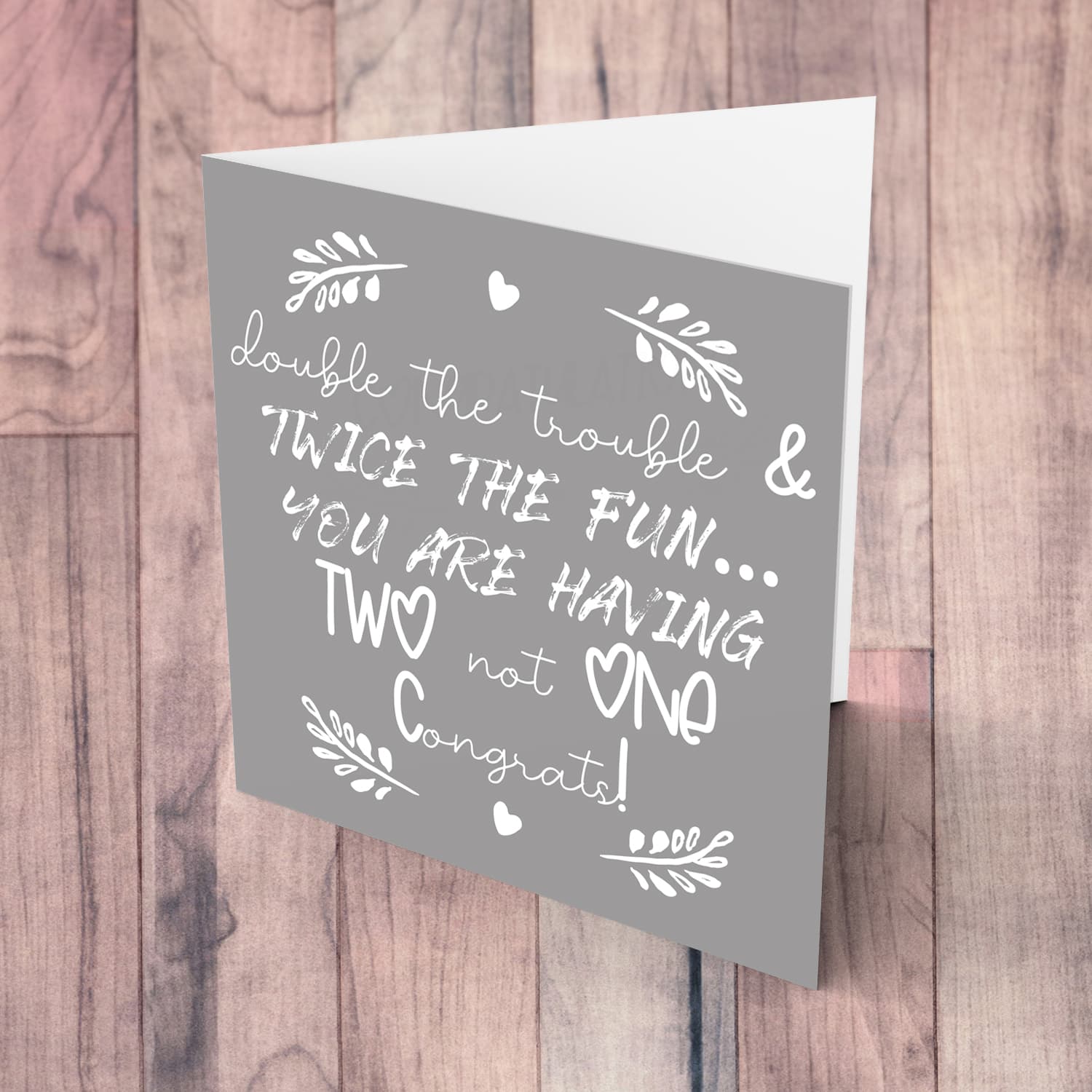 Baby shower / Congratulations card - for someone expecting twins