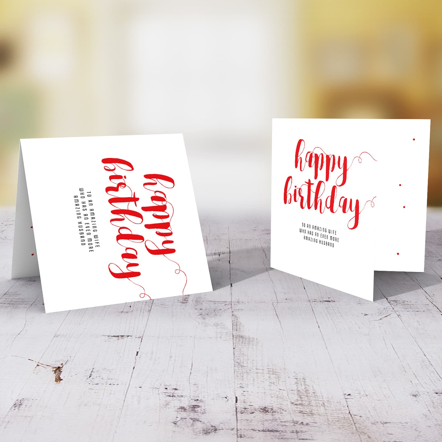 Funny minimalist birthday card for wife in English