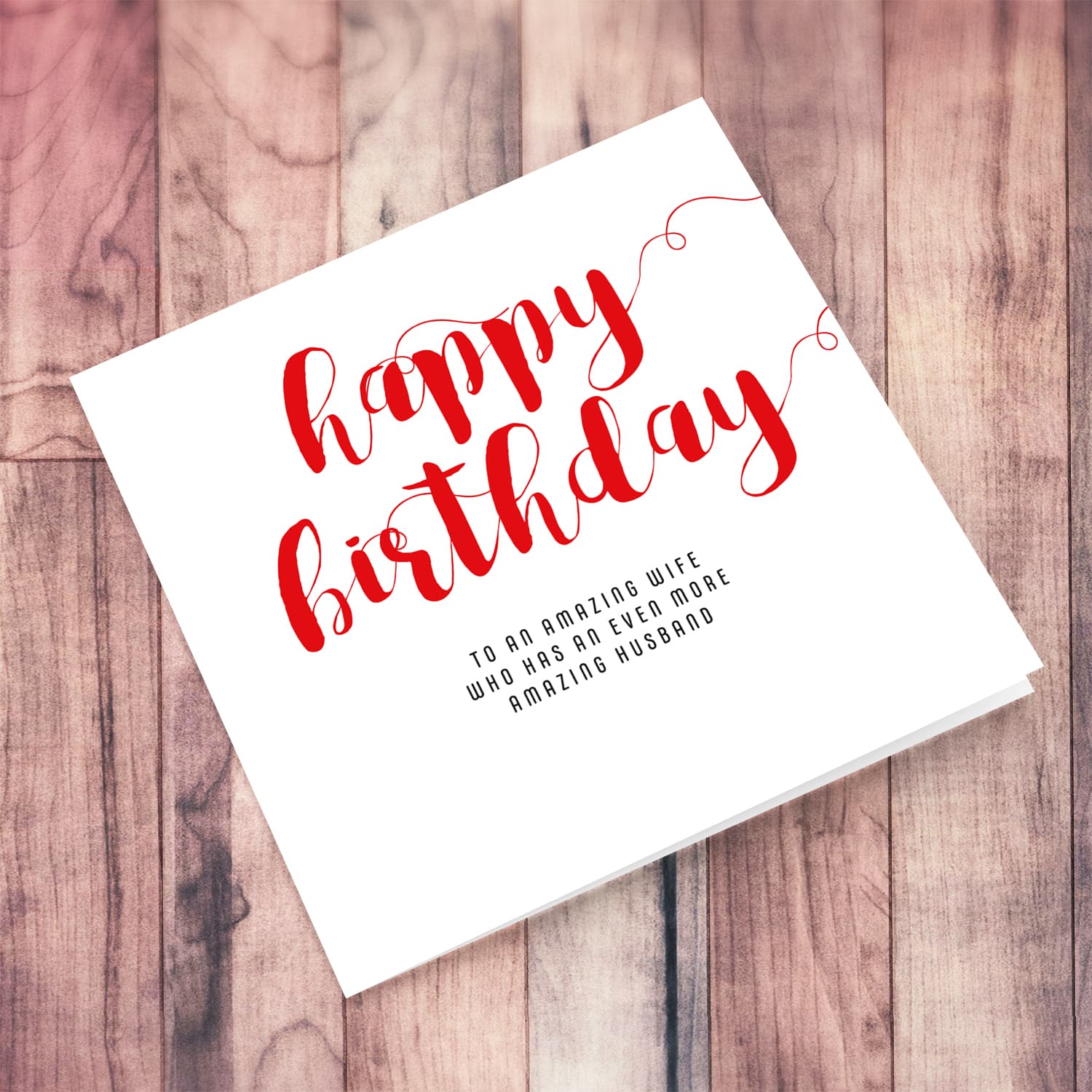 Funny minimalist birthday card for wife in English