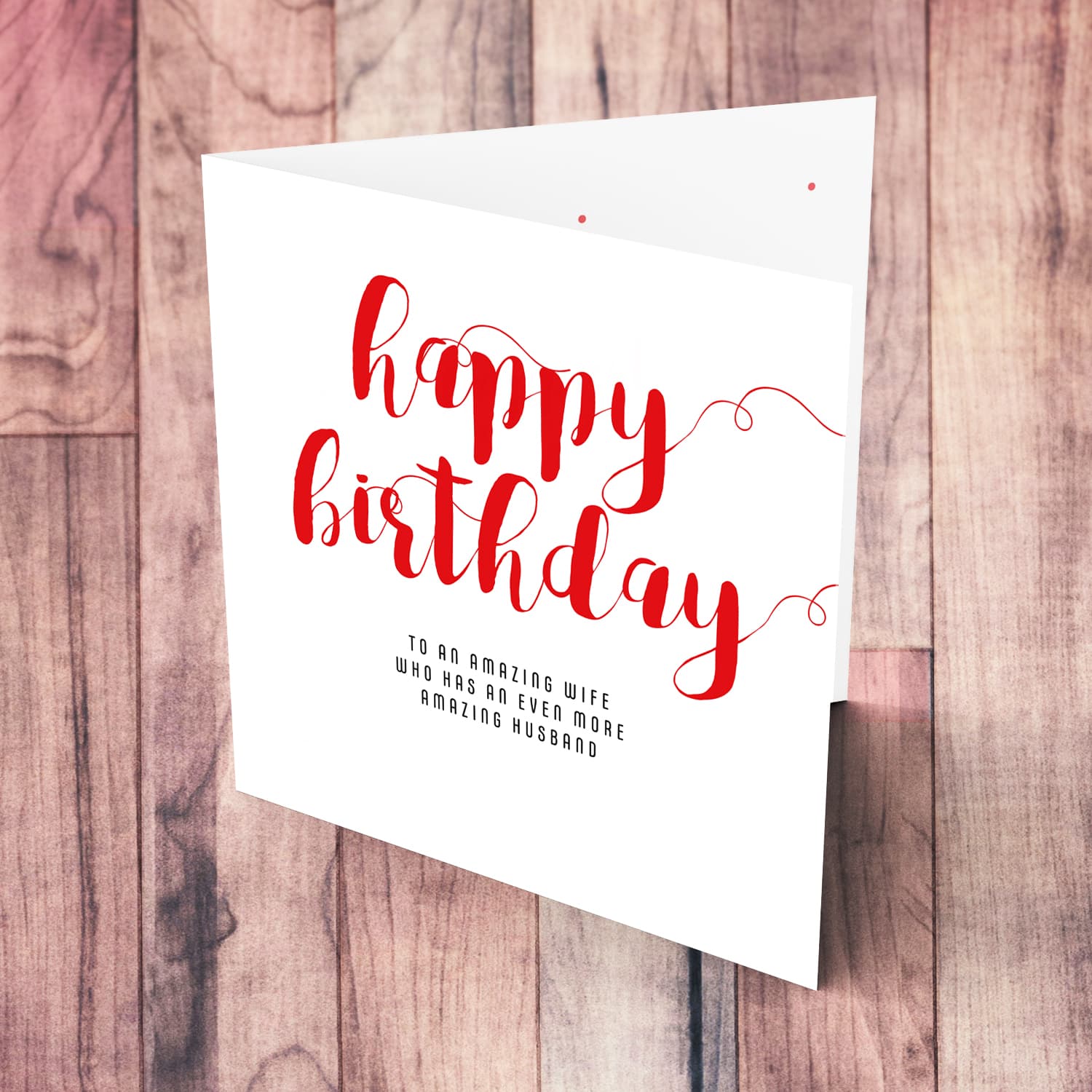 Funny minimalist birthday card for wife in English