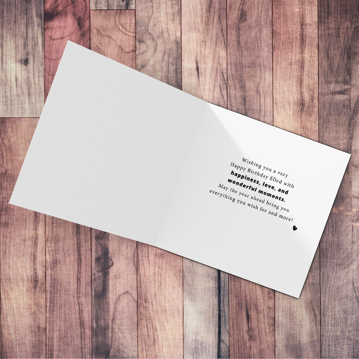 A beautiful minimalst birthday card for the Birthday Girl featuring a pink heart balloon in English