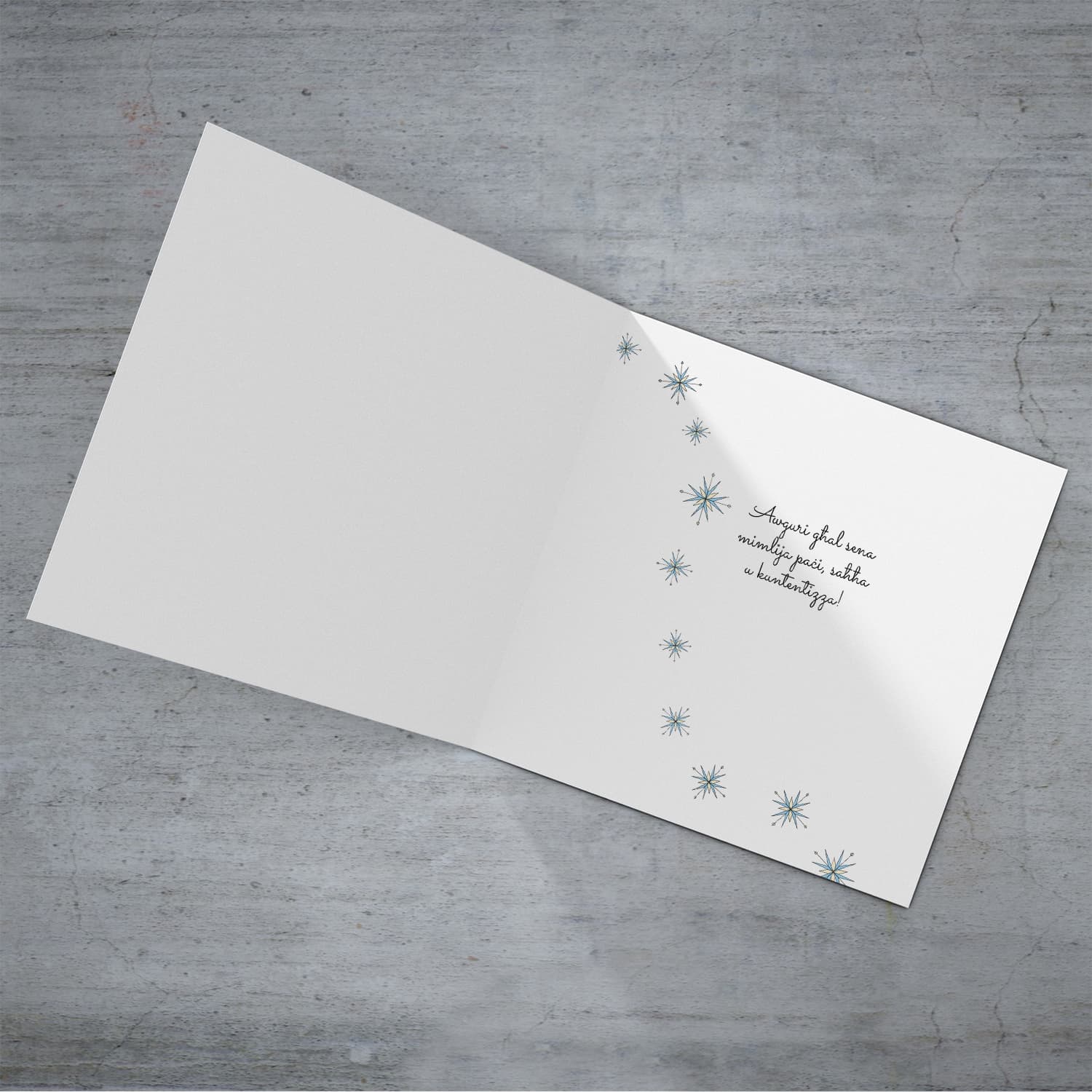 Santa's hat themed Christmas card in Maltese