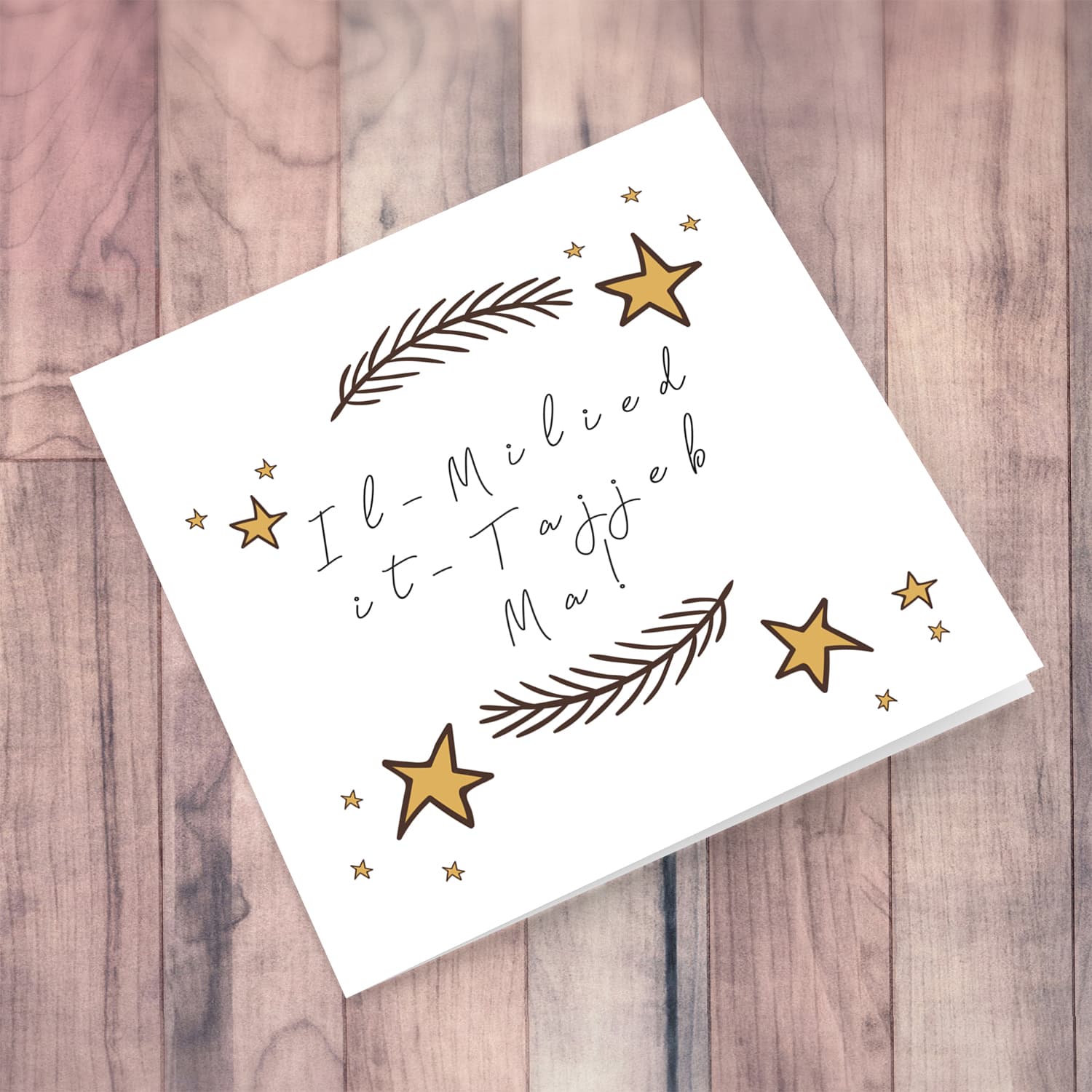 Mother - Merry Christmas to Mum with scattered stars in Maltese 
