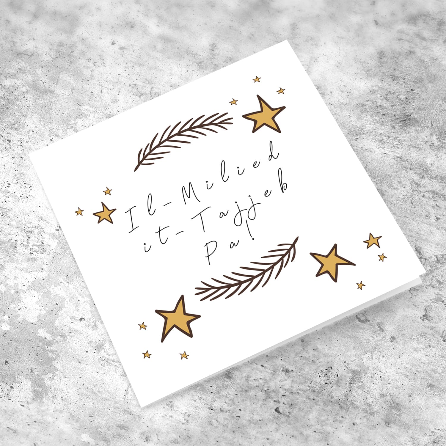 Dad - Merry Christmas to Dad with scattered stars in Maltese 