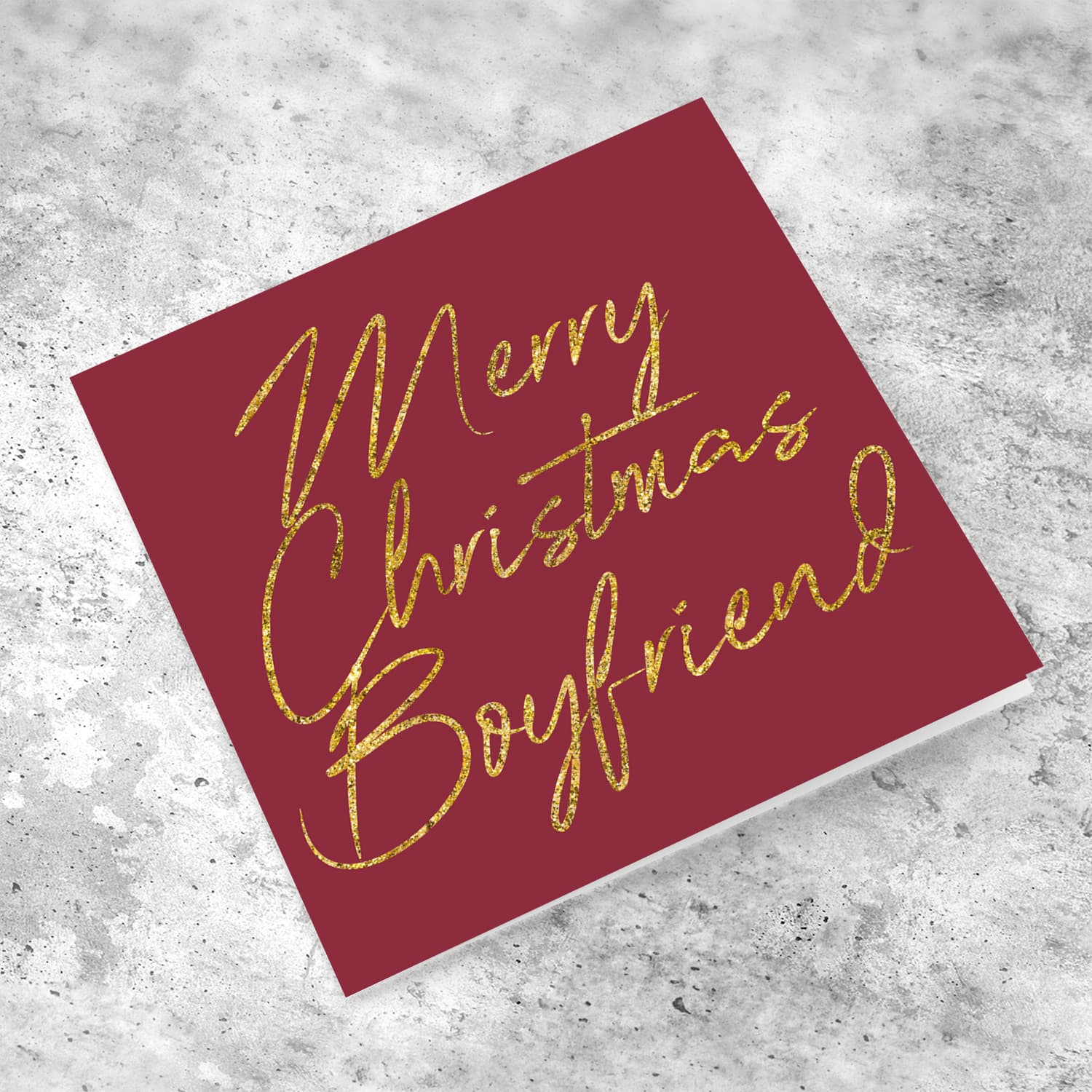 Boyfriend - Golden glitter Christmas card for boyfriend in English