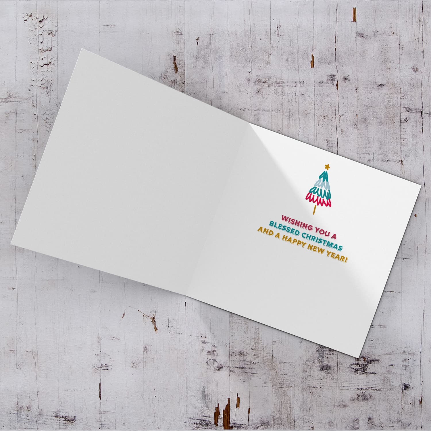 Daughter - Colourful christmas trees Christmas card for daughter in English
