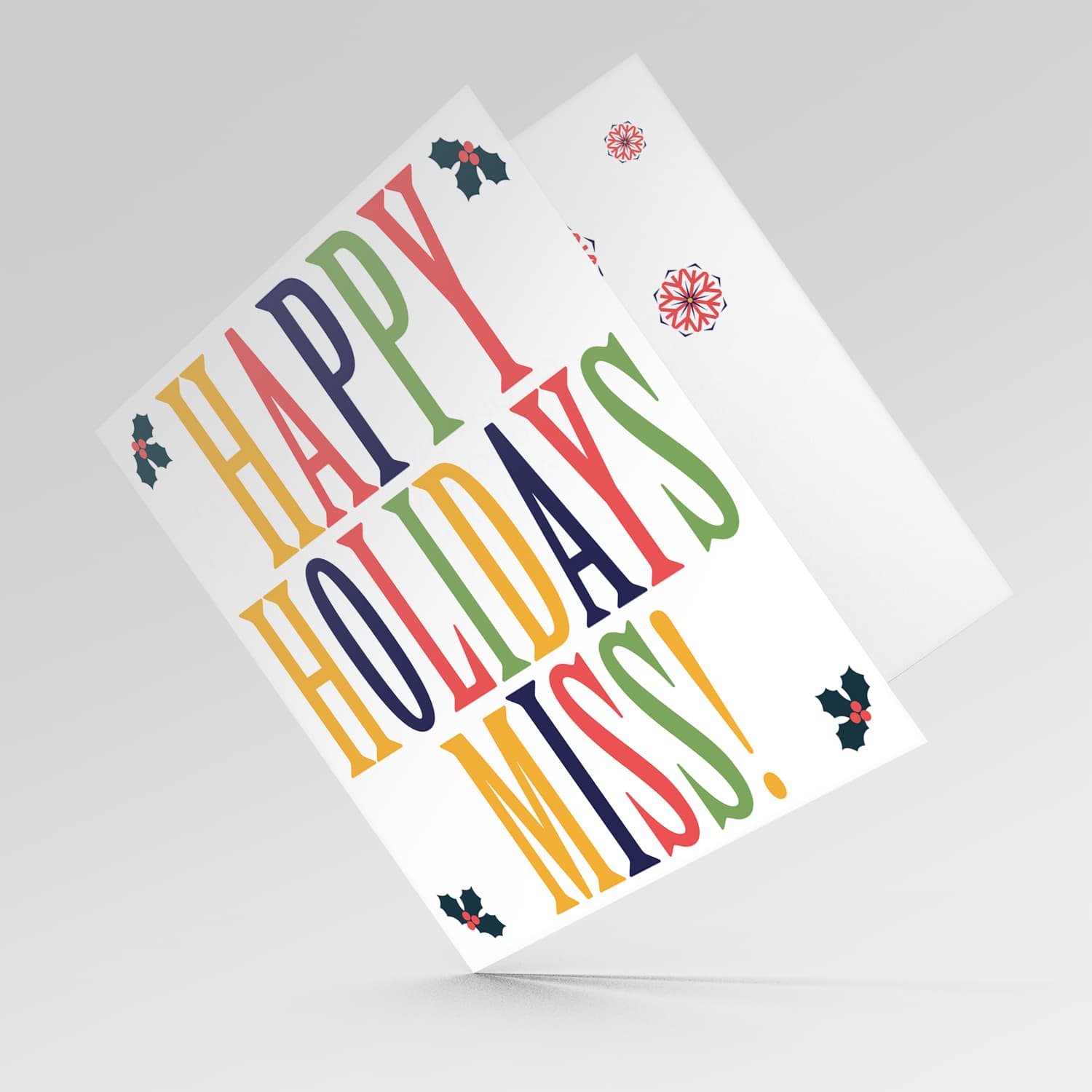 Teacher / L.S.E. / Carer - Colourful open Christmas card for Miss in English