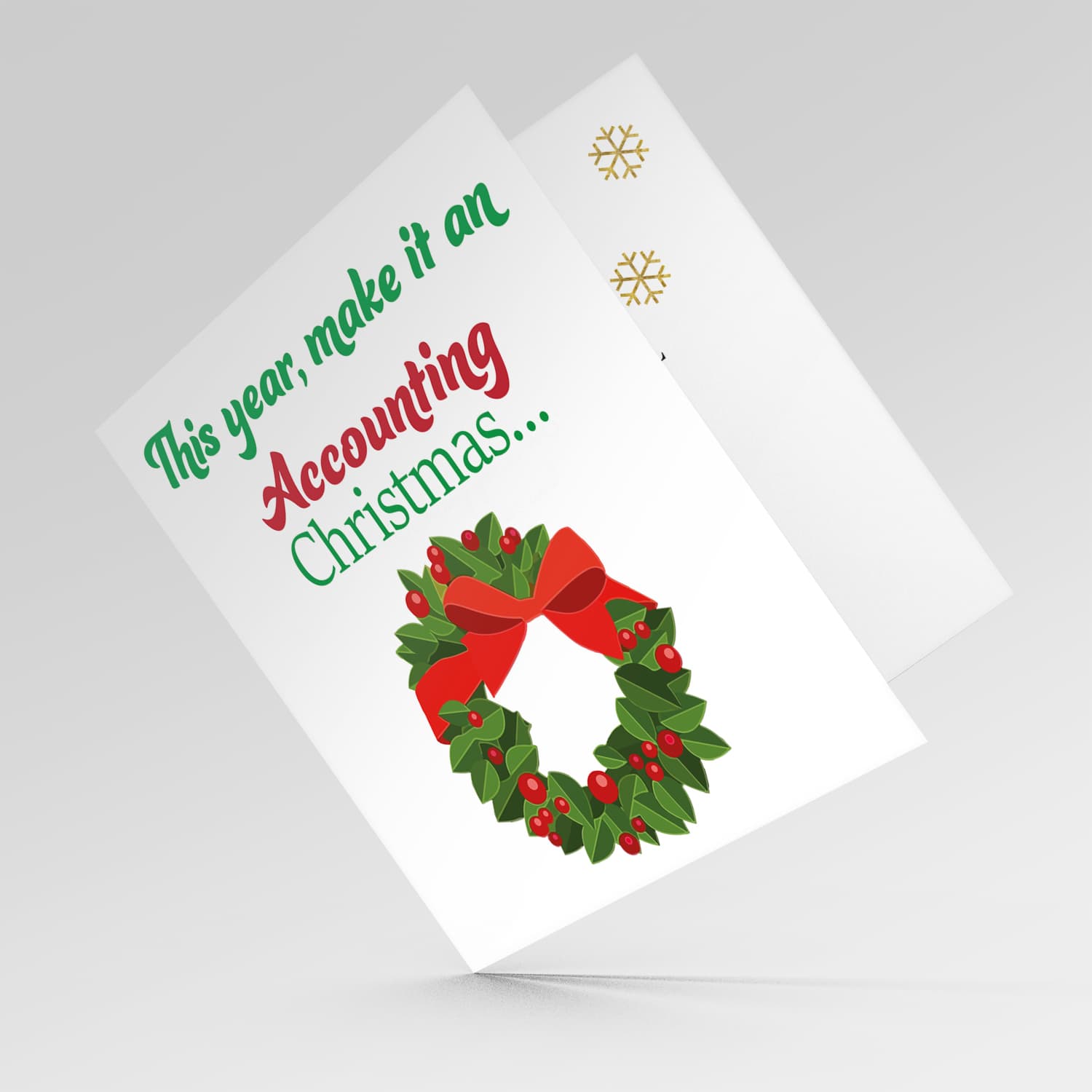 Christmas wreath Christmas card in English (funny accounting)