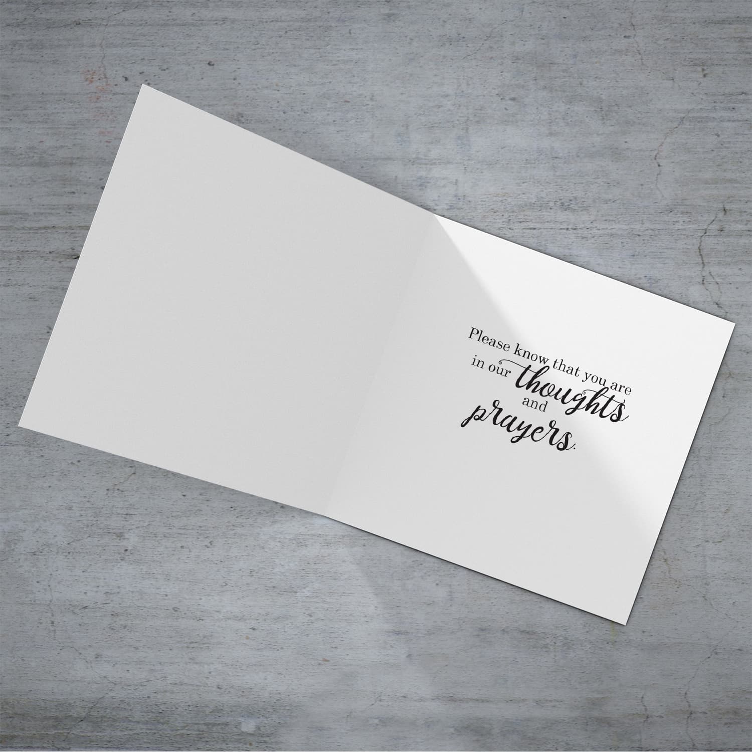 Sympathy card with flowers in English 