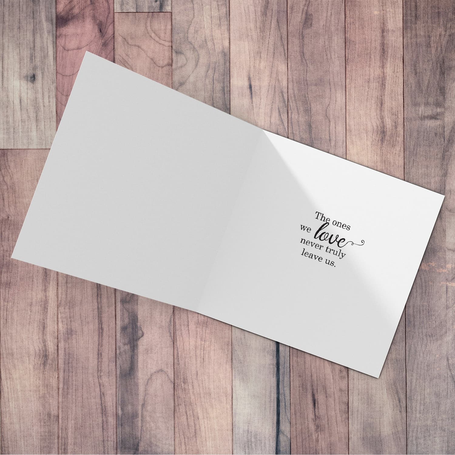 Sympathy card with white flower in English 