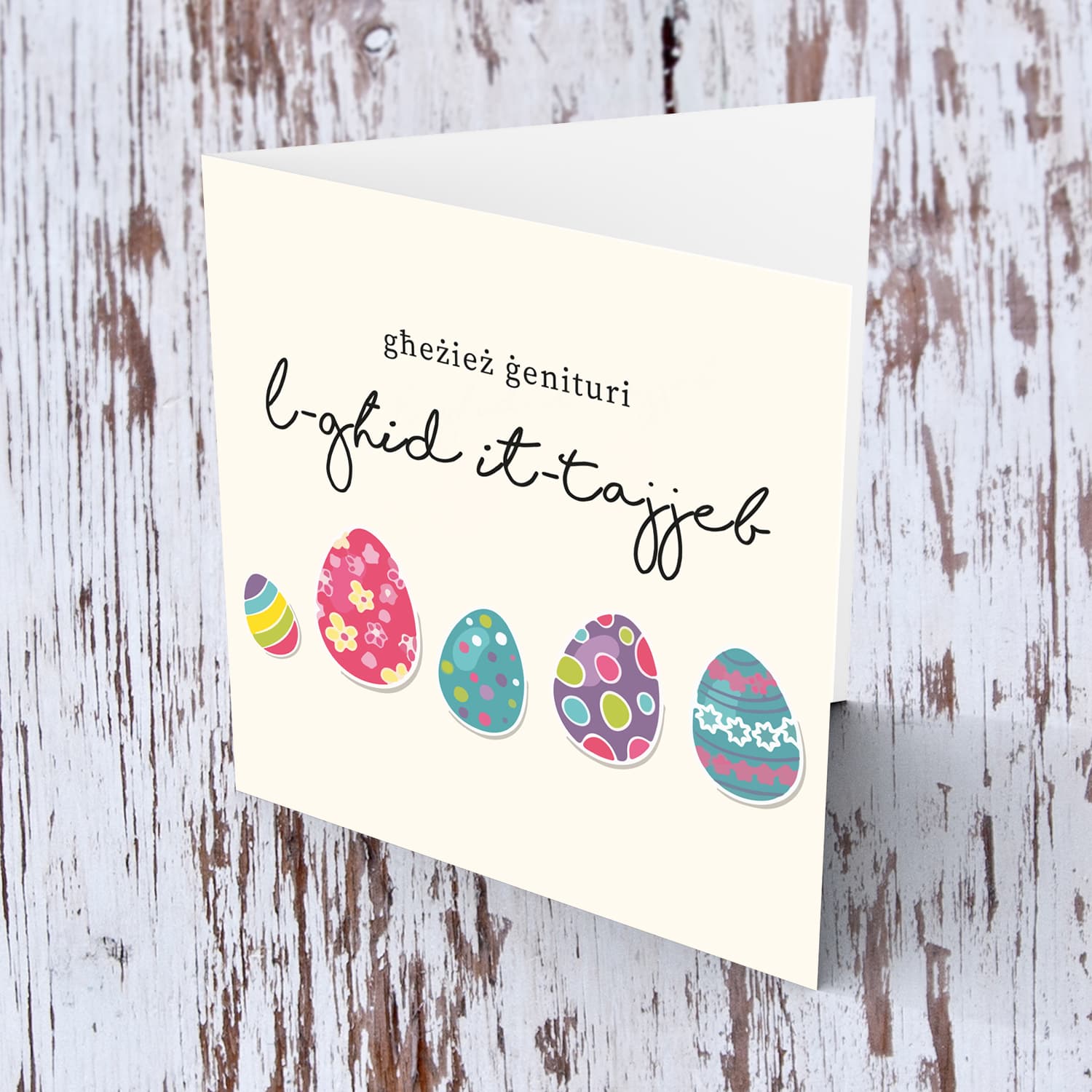 Parents - Easter eggs themed card in Maltese