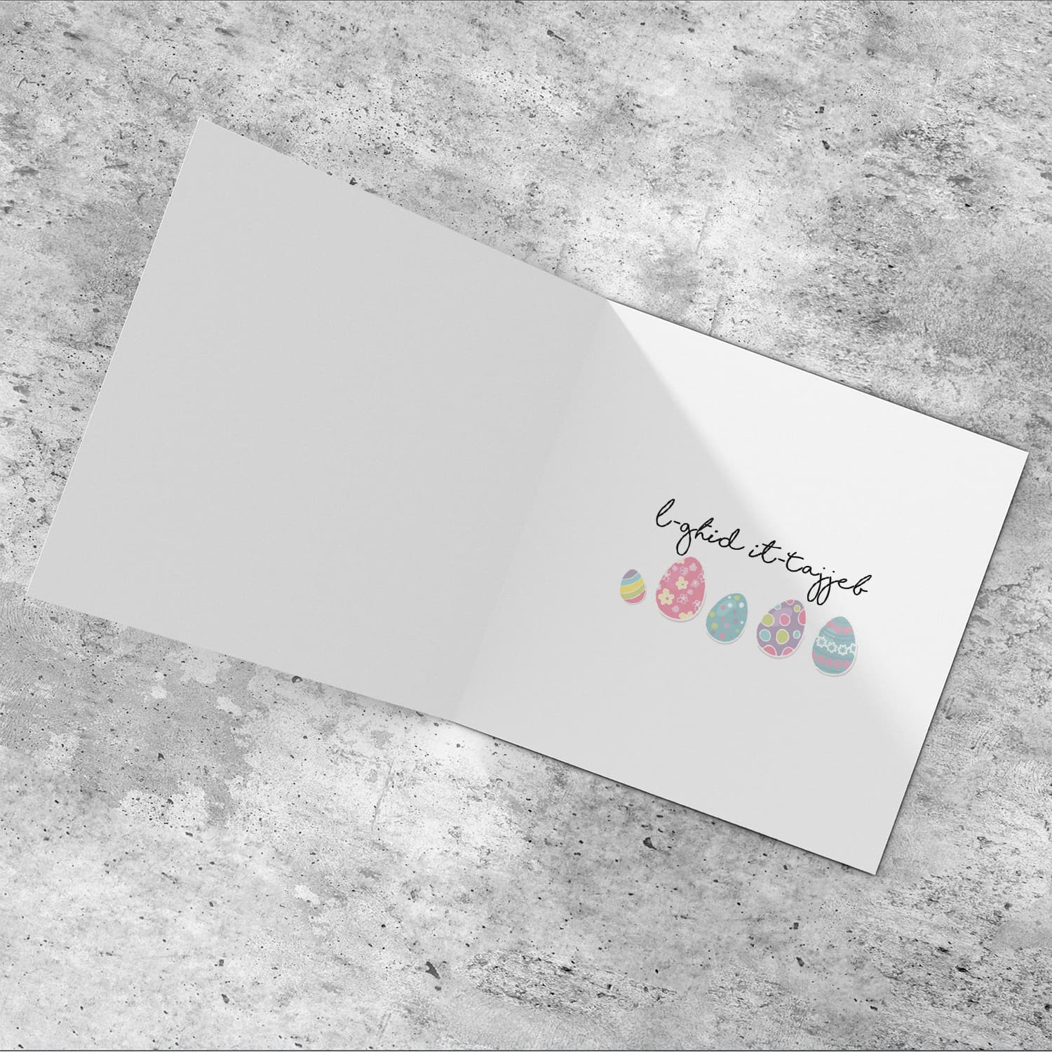Son - Easter card with blue bunny and scattered hearts in Maltese