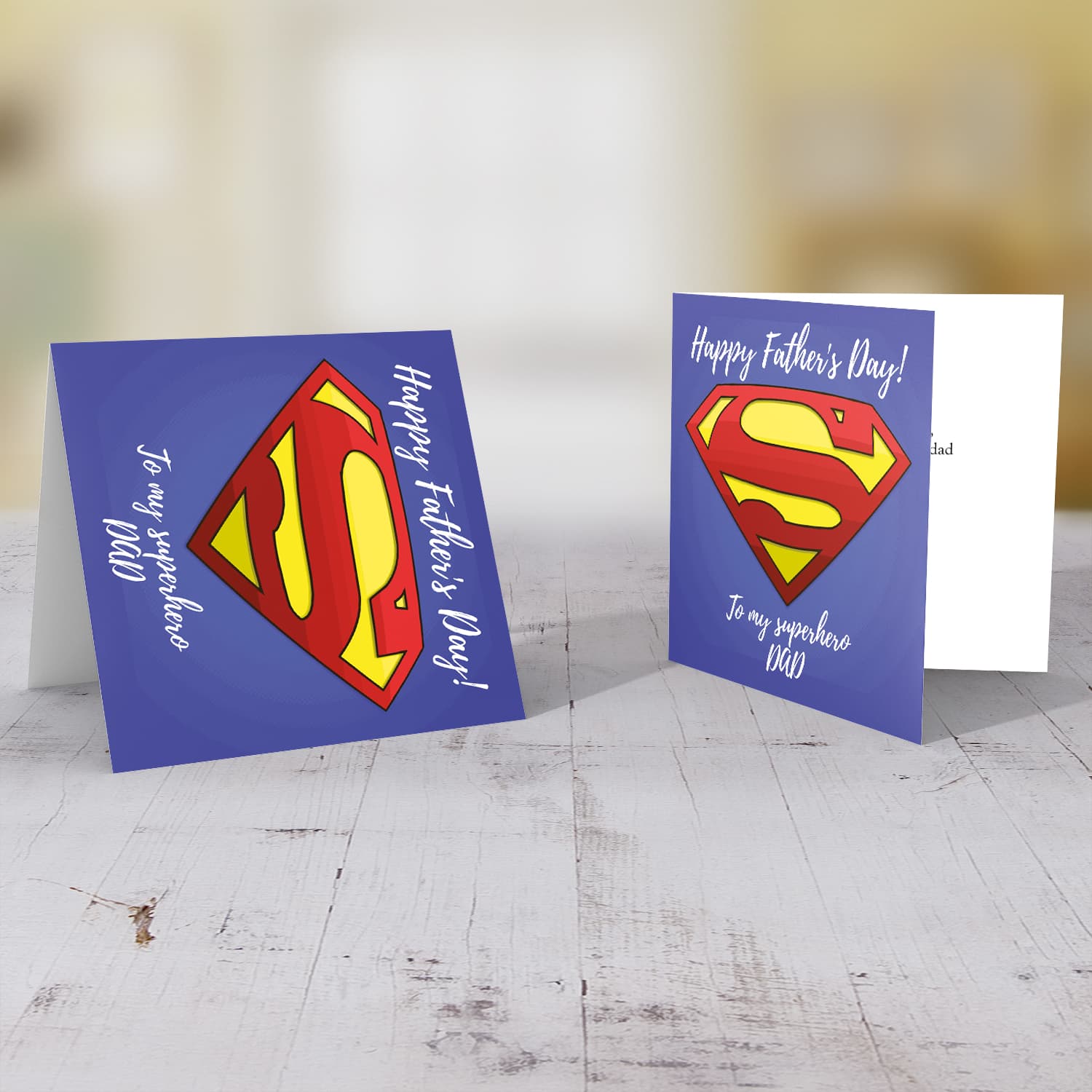 Superhero DAD Father's Day card in English