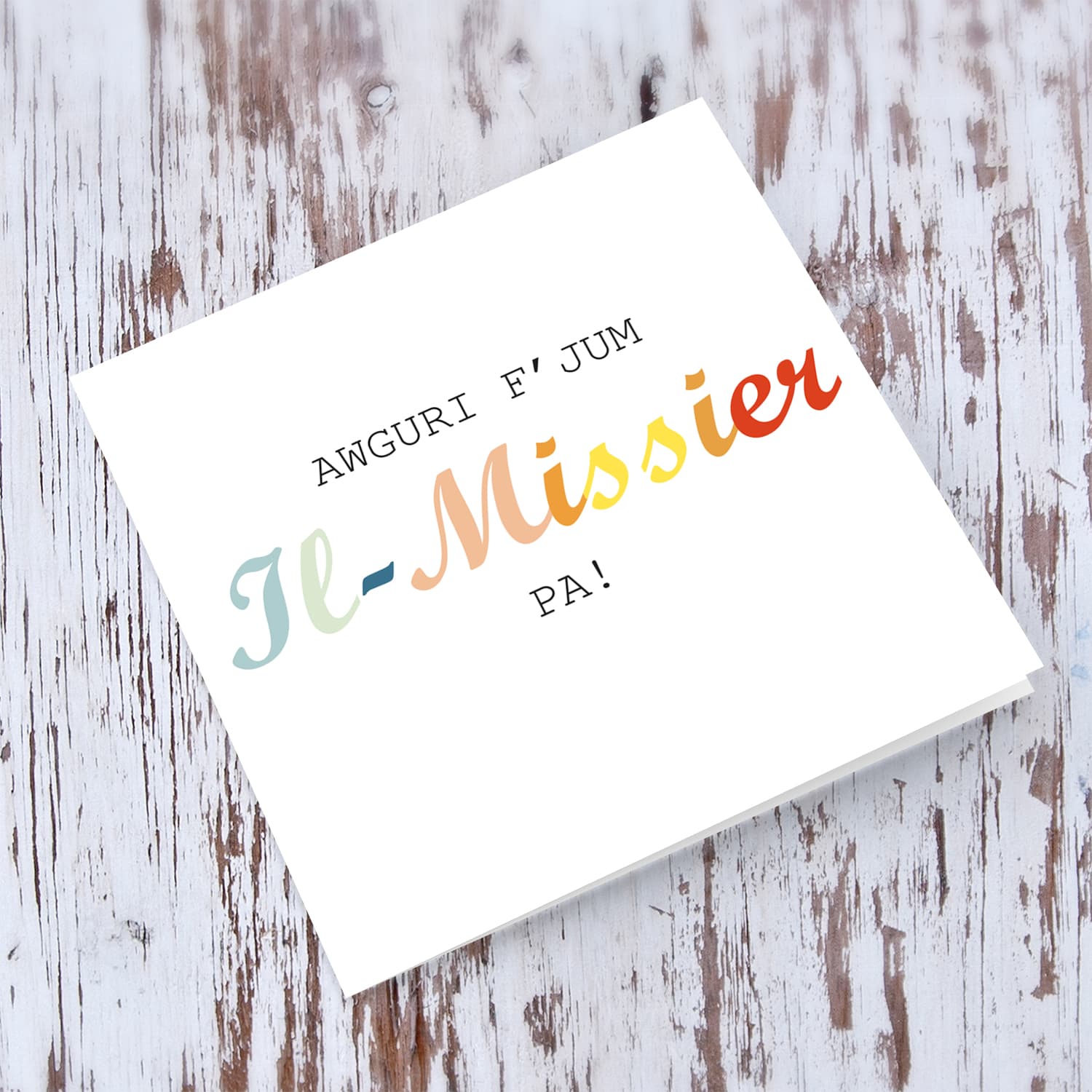 Colourful wording Father's Day Card in Maltese